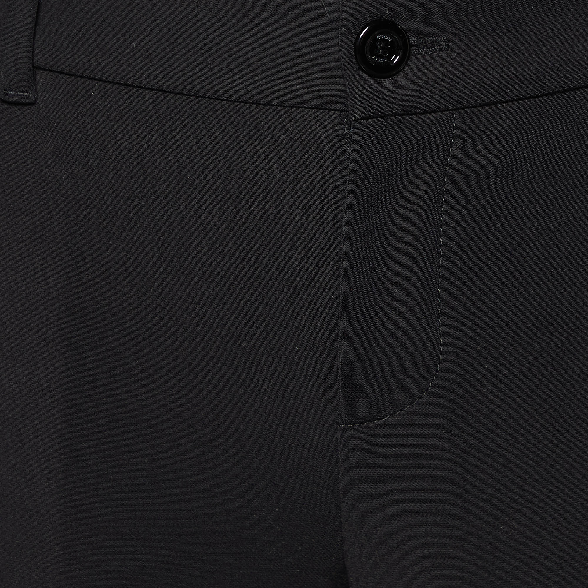 Gucci Black Cotton Web Stripe Detail Trousers S