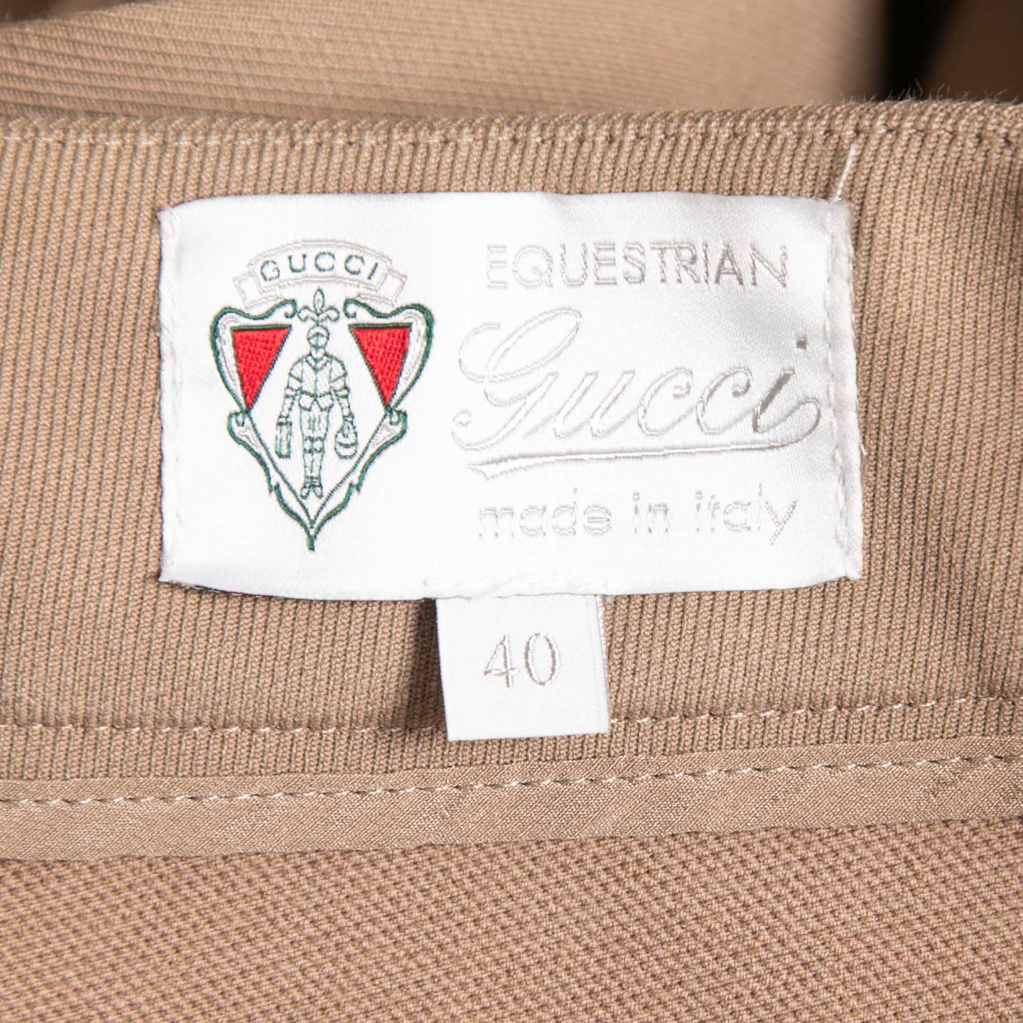 Gucci Beige Cotton Blend Trousers S