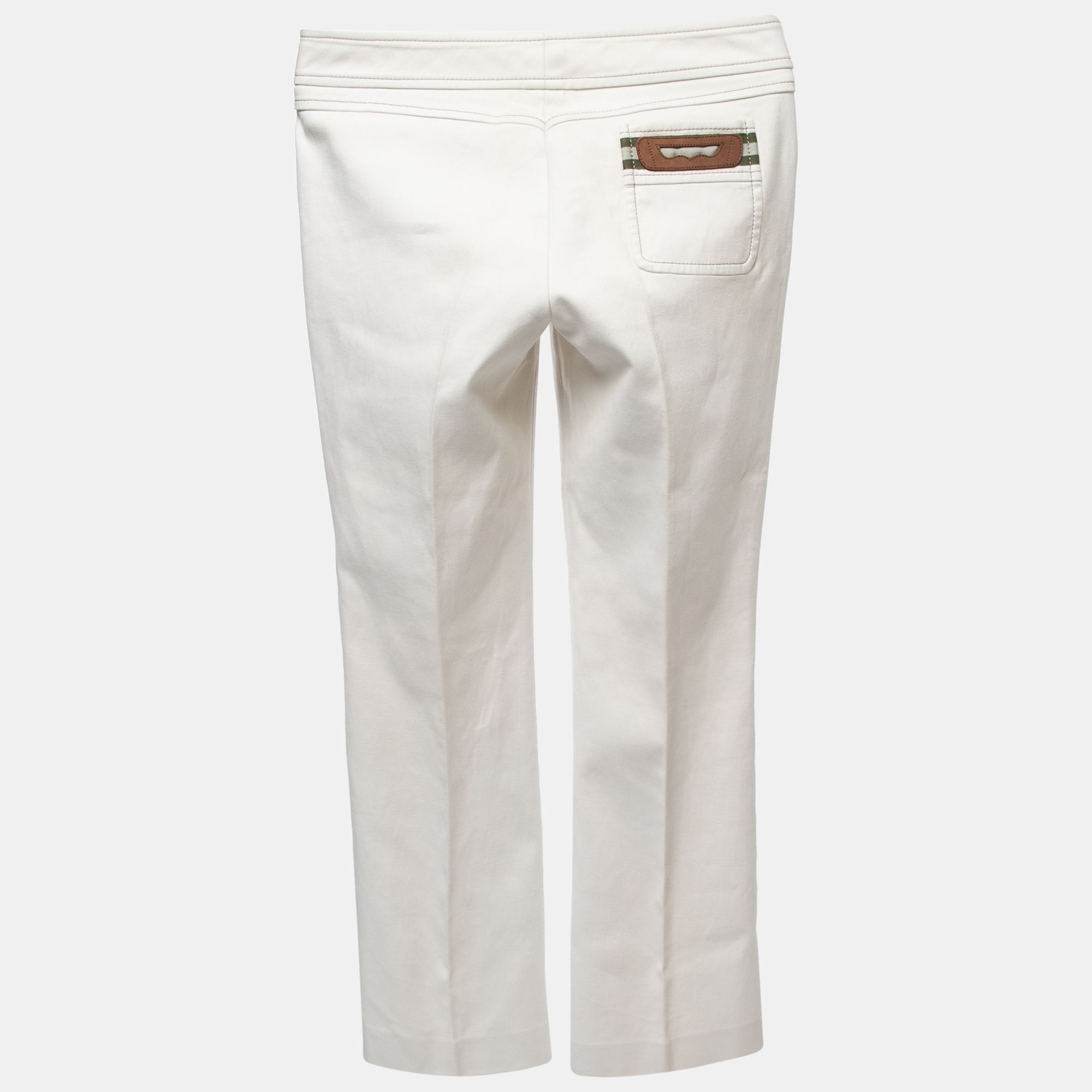 Gucci Off White Cotton Trousers S