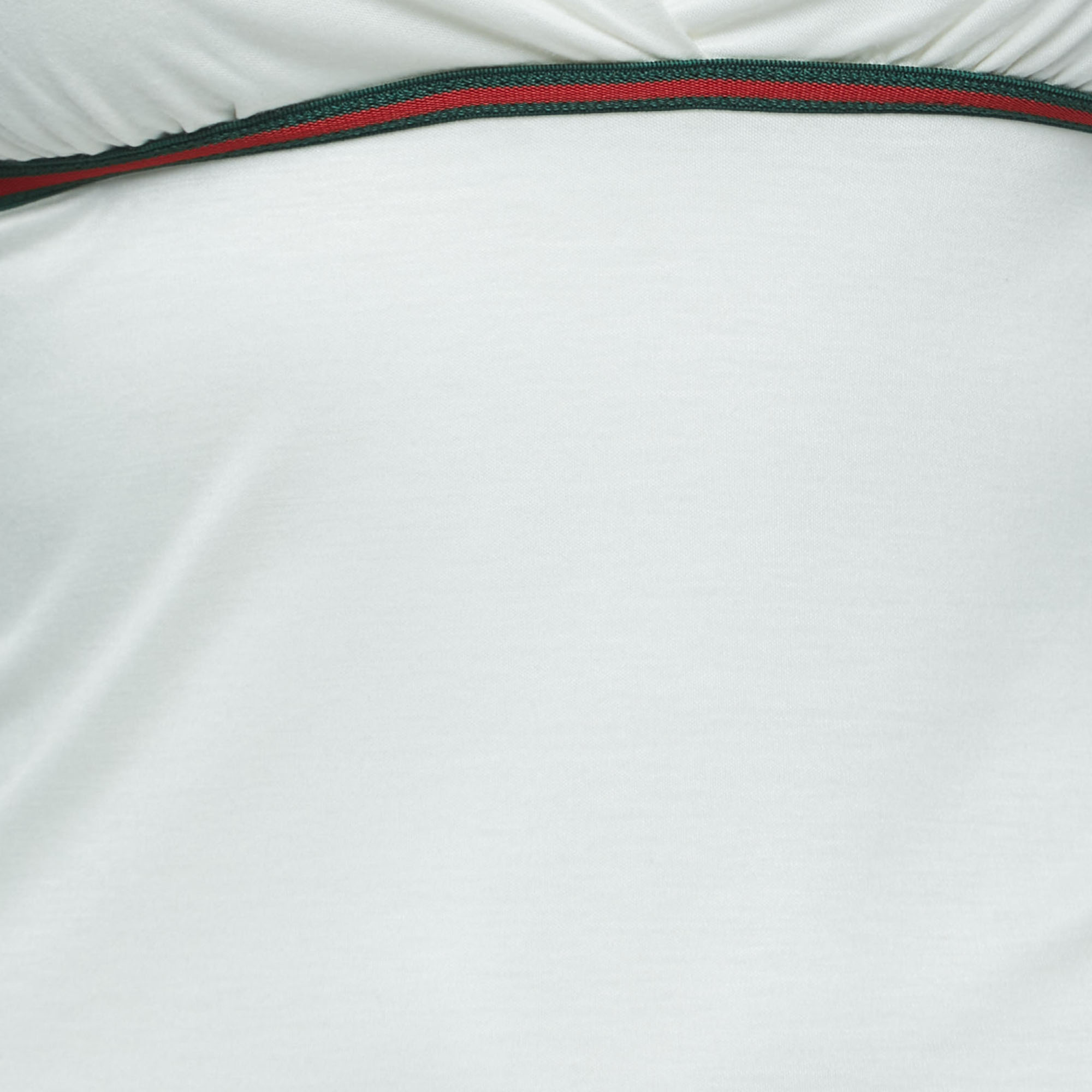 Gucci White Modal Web Stripe Detailed Long Sleeve Top XS