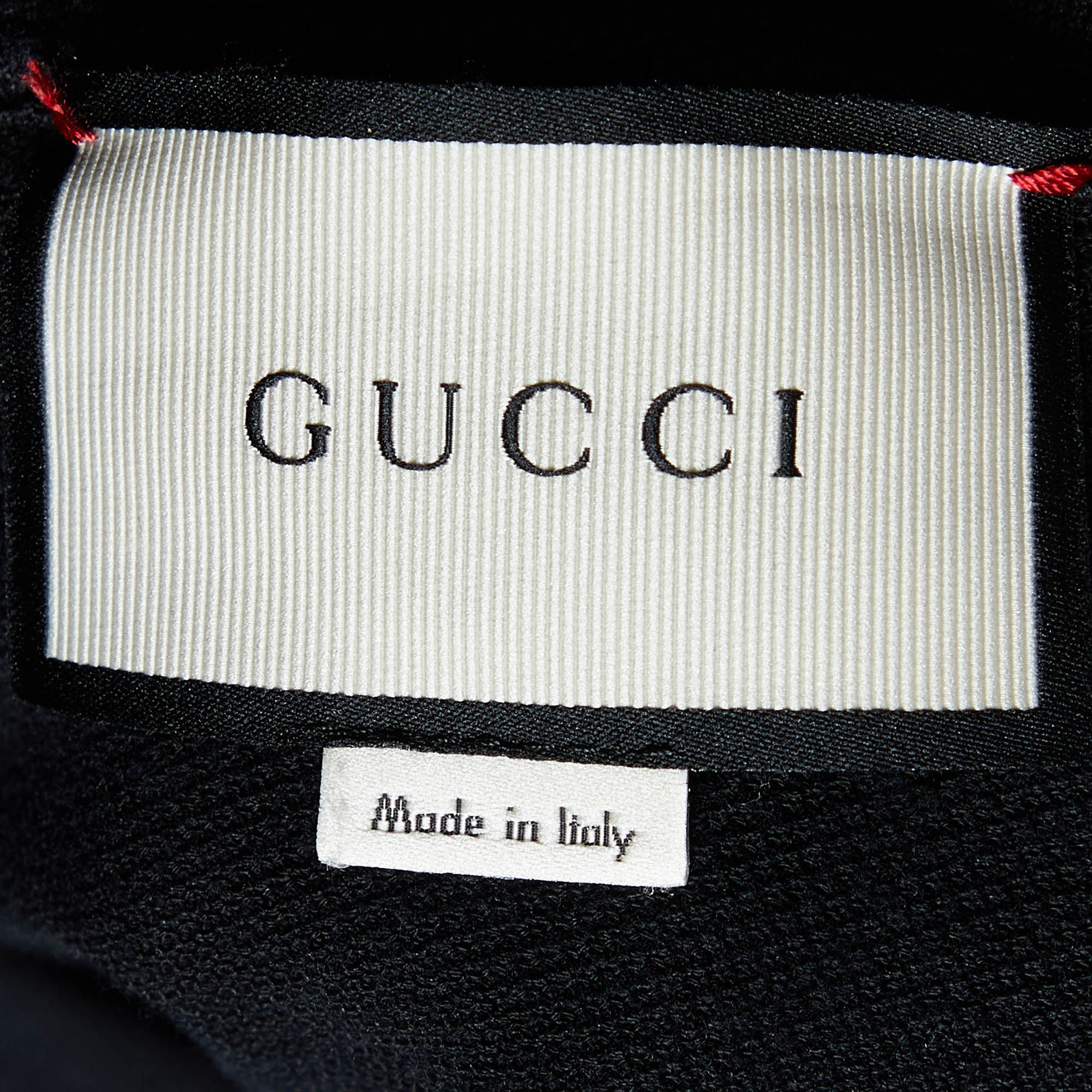 Gucci Black Cotton Pique Cropped Polo T-Shirt S