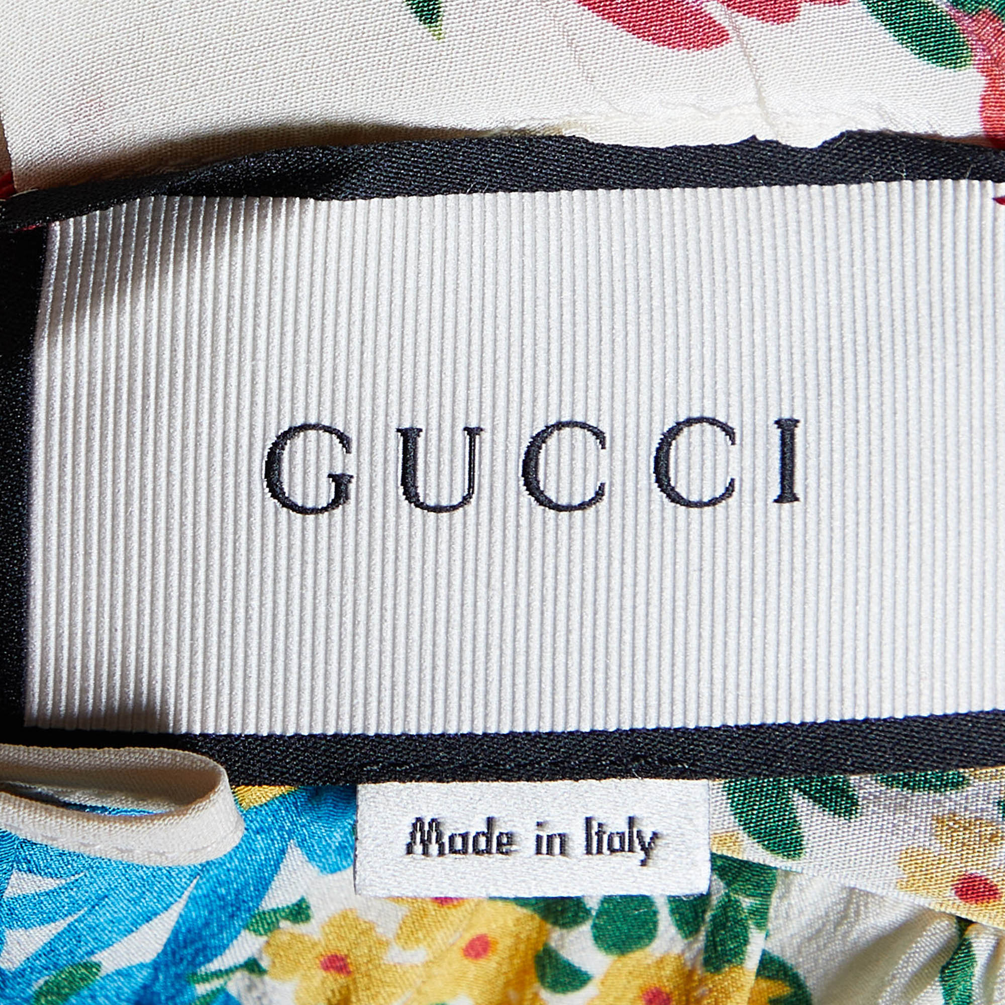 Gucci Multicolor Corsage Printed Silk Pajama Pants S