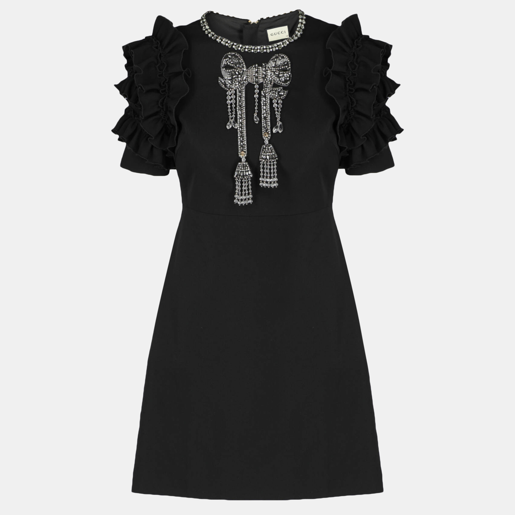 Gucci  Women's Synthetic Fibers Midi Dress - Black - S