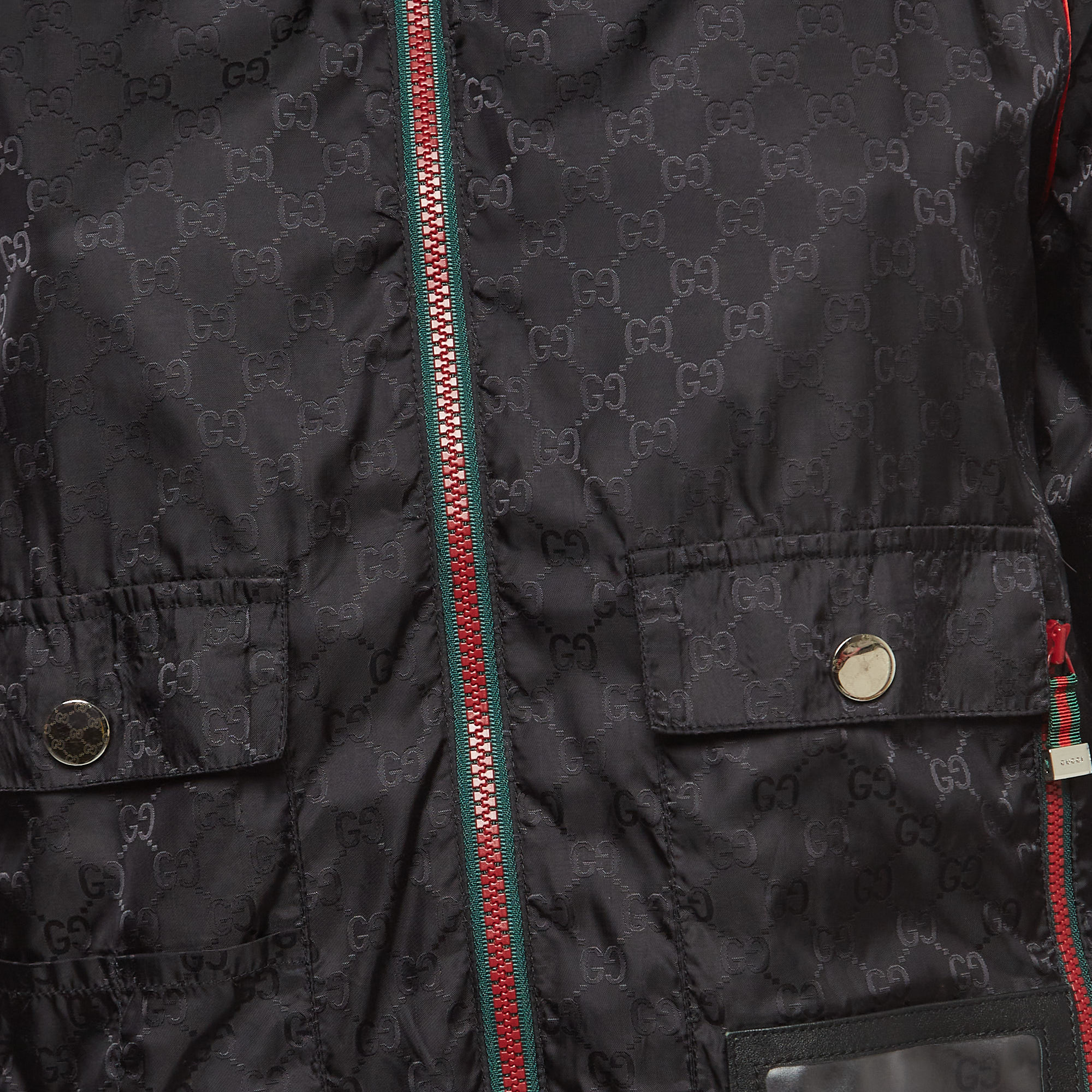 Gucci Black GG Patterned Nylon Zip-Up Jacket M