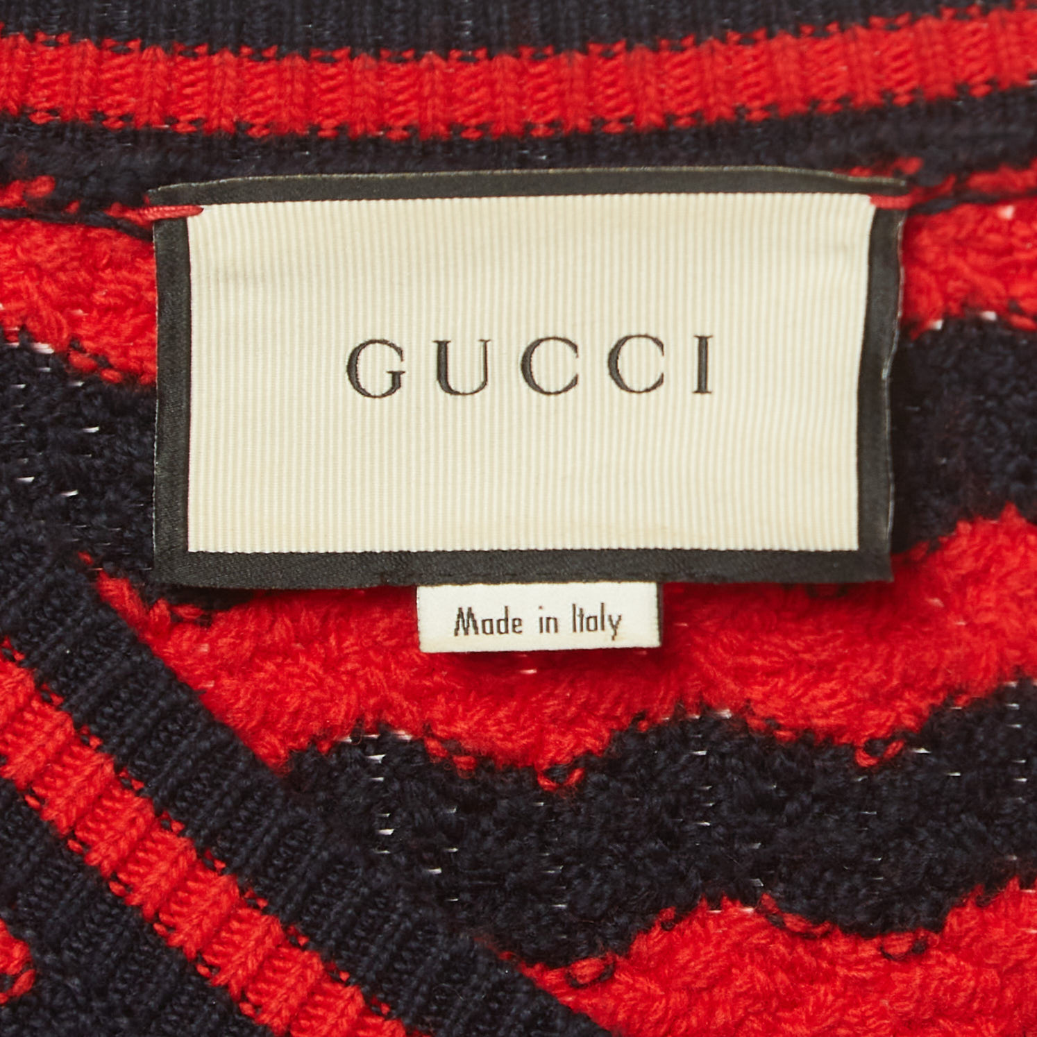 Gucci Red Striped Knit Long Cardigan M