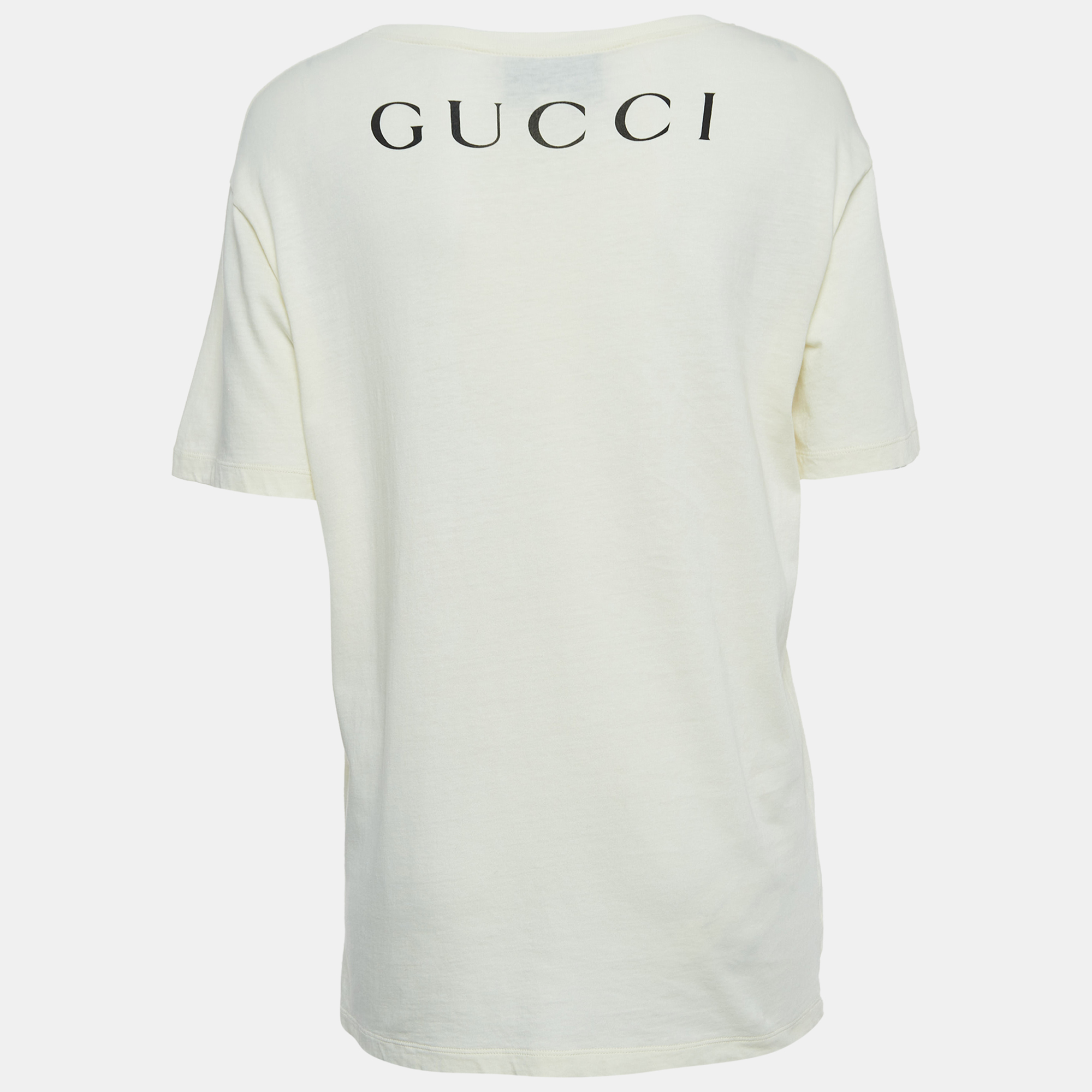 Gucci Cream Movie Print Cotton T-Shirt XS