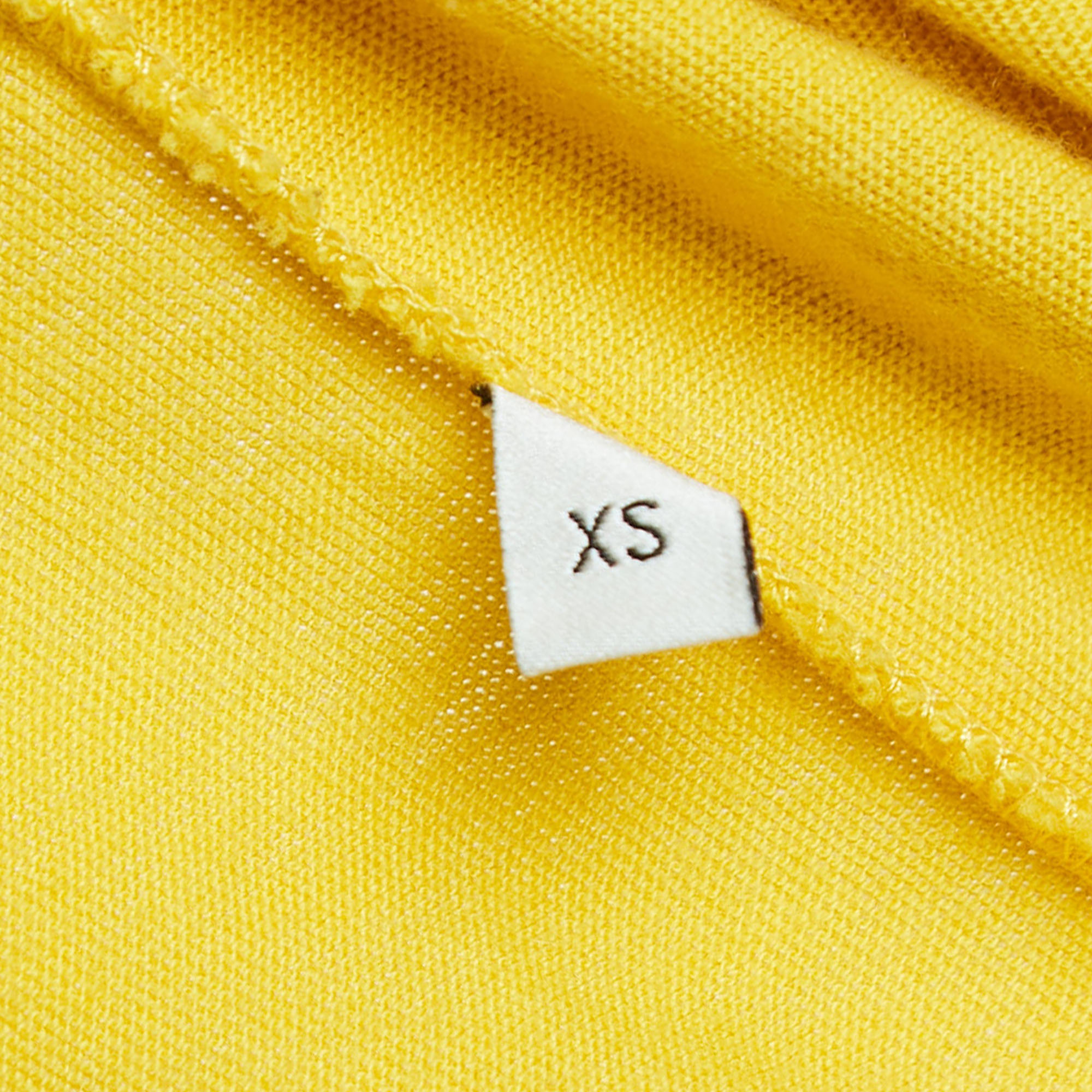 Gucci Yellow Distressed Cotton Graffiti Logo Print T-Shirt XS