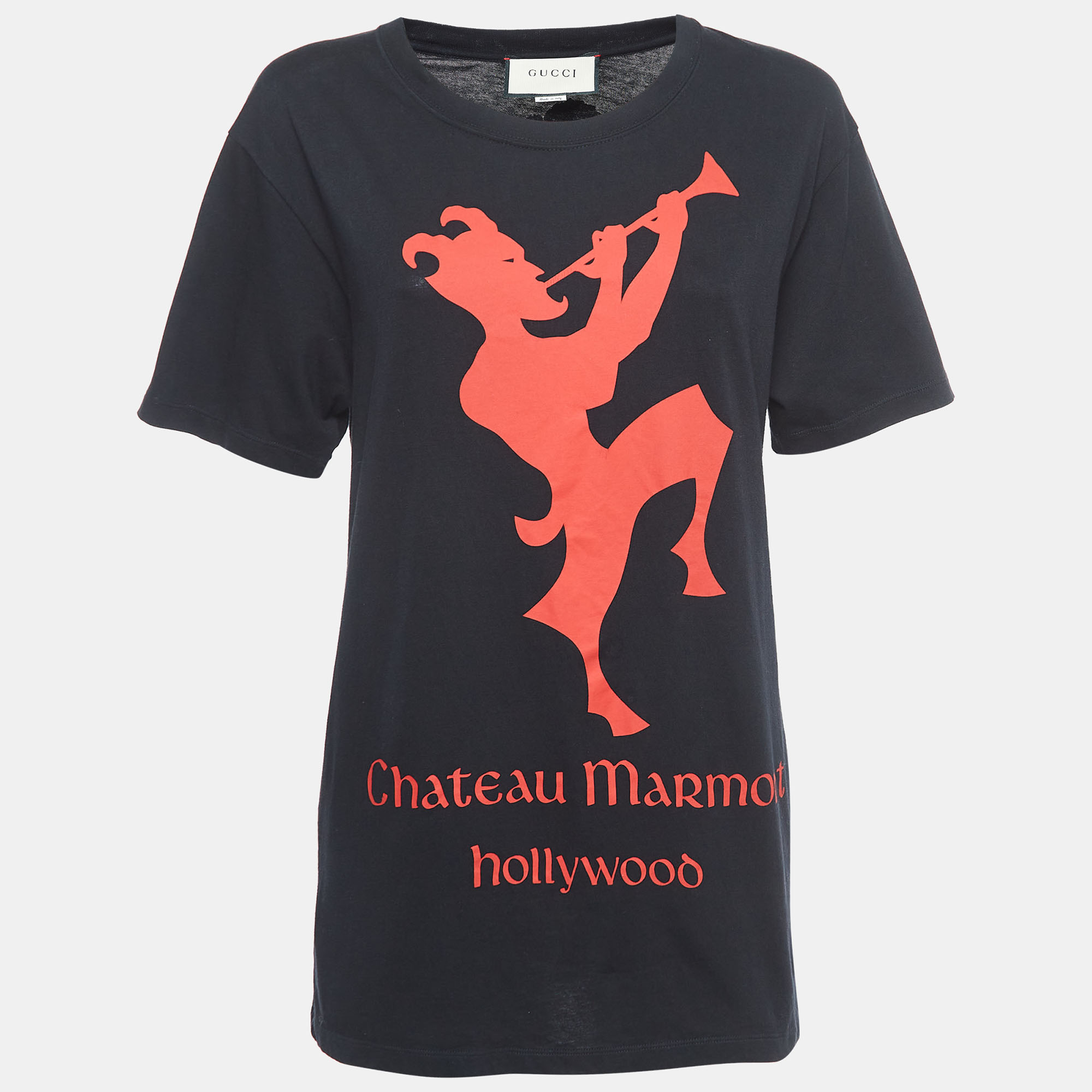Gucci Black Chateau Marmont Print Cotton T-Shirt S