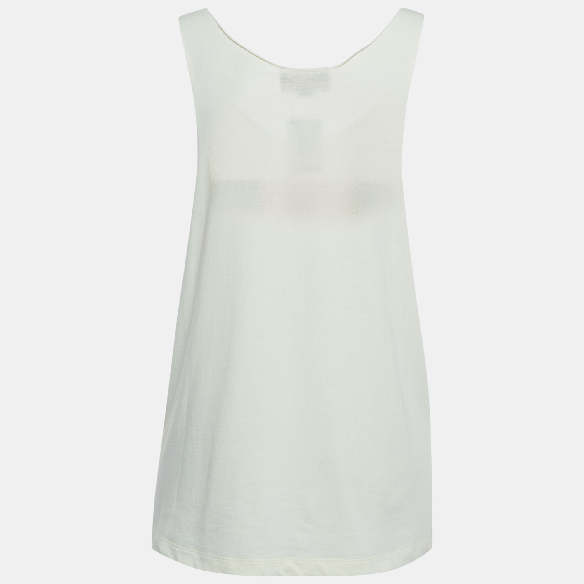 Gucci X Dan Dapper Off White Logo Printed Cotton Tank Top XS