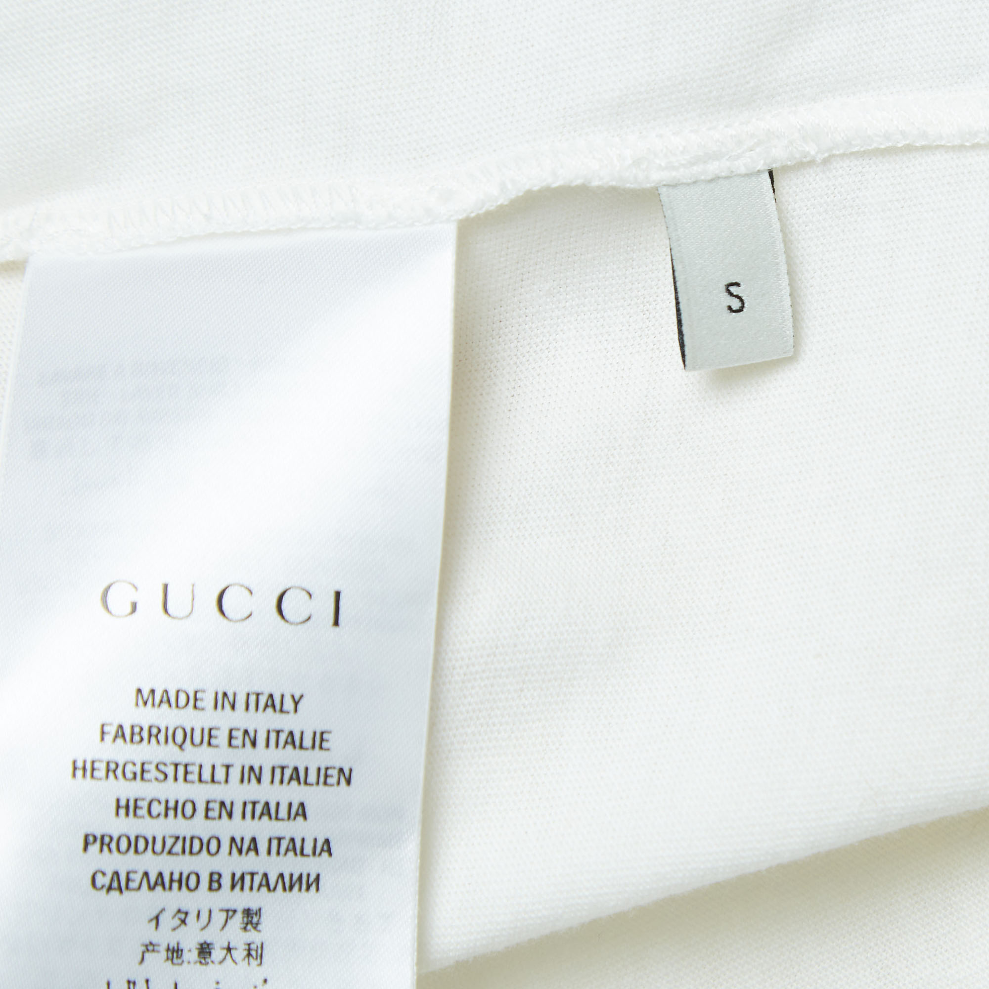 Gucci White Graphic Print Cotton T-Shirt S