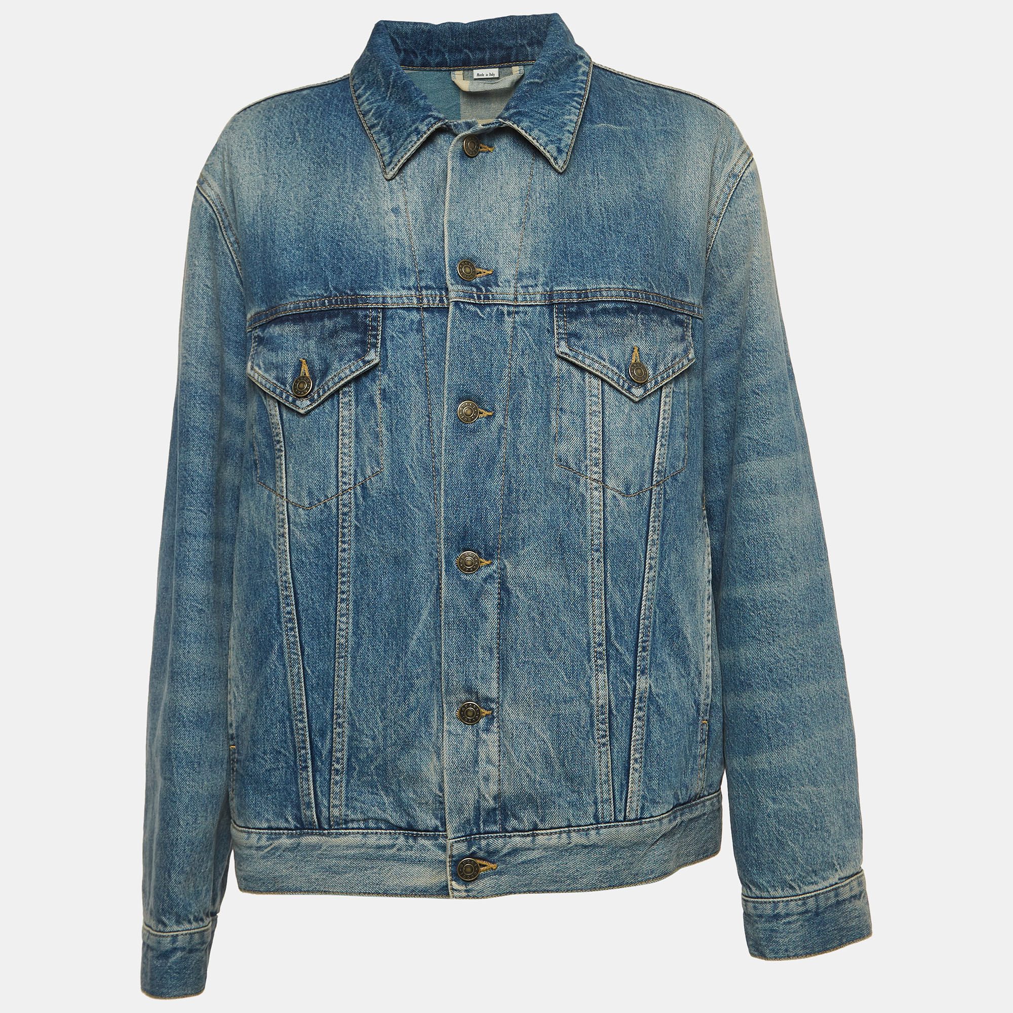 Gucci blue japanese embroidered denim jacket l
