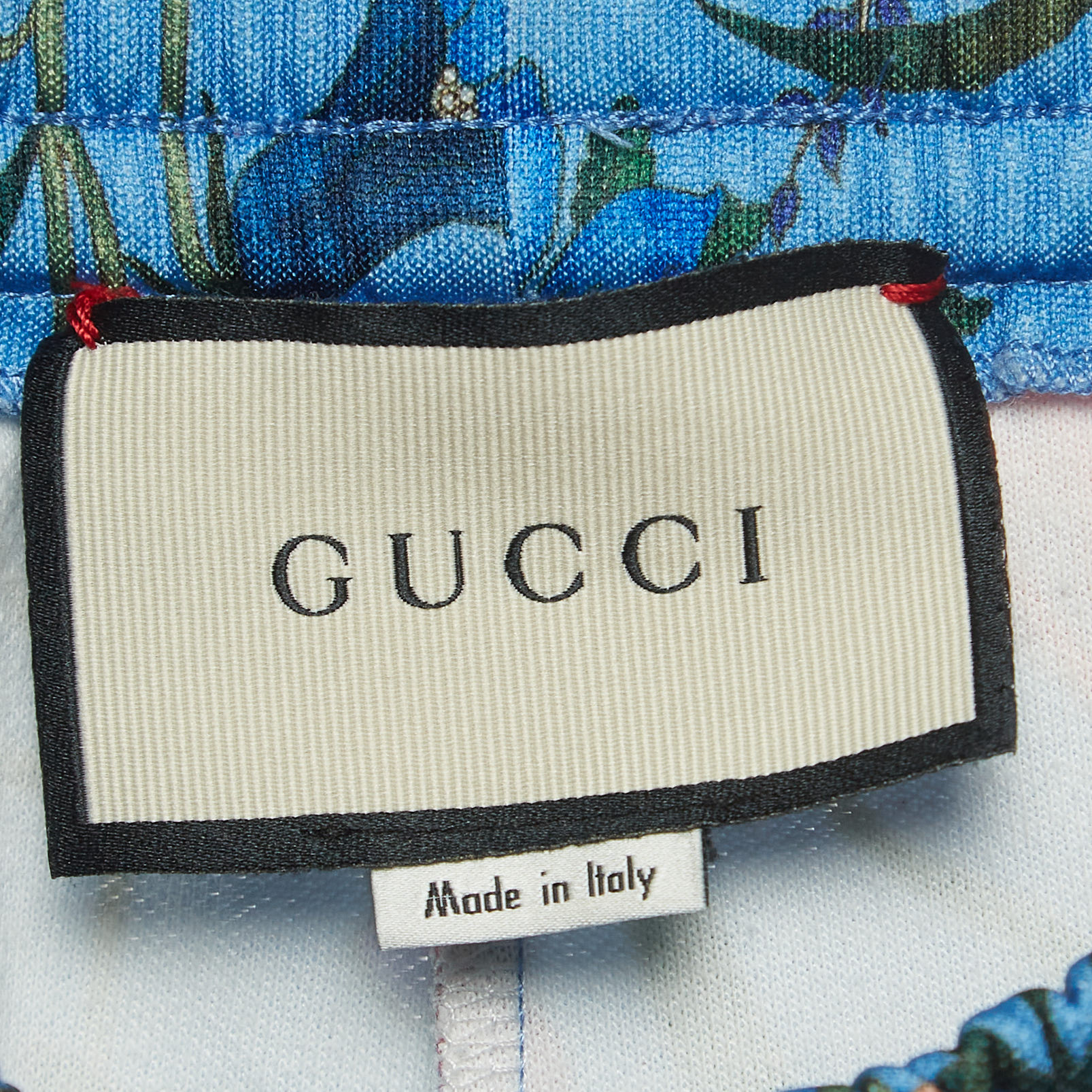 Gucci Blue Floral Print Jersey Side Stripe Joggers S