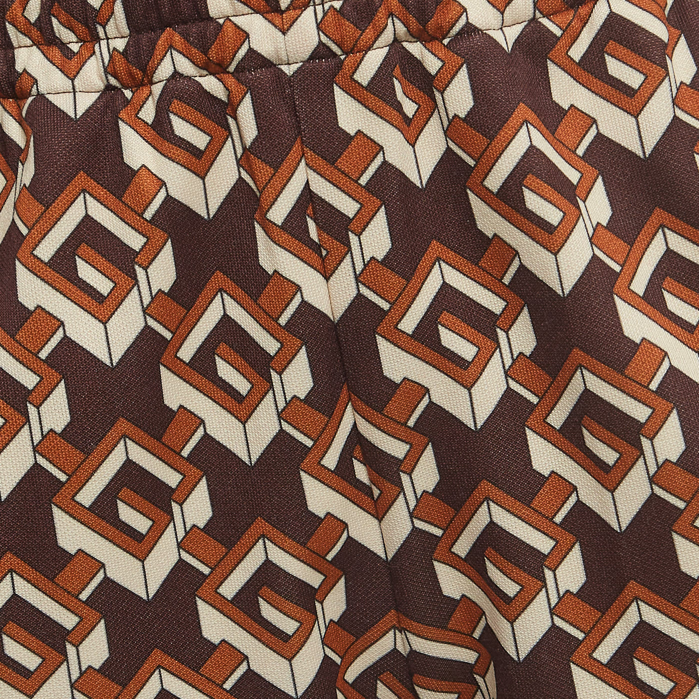 Gucci Brown Geometric G Print Jersey Side Stripe Joggers XS