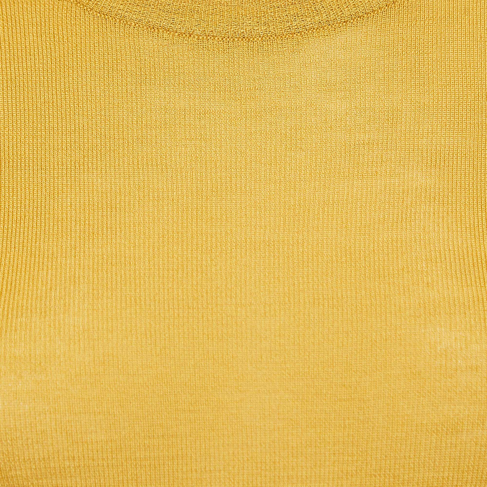 Gucci Yellow Striped Knit Top M