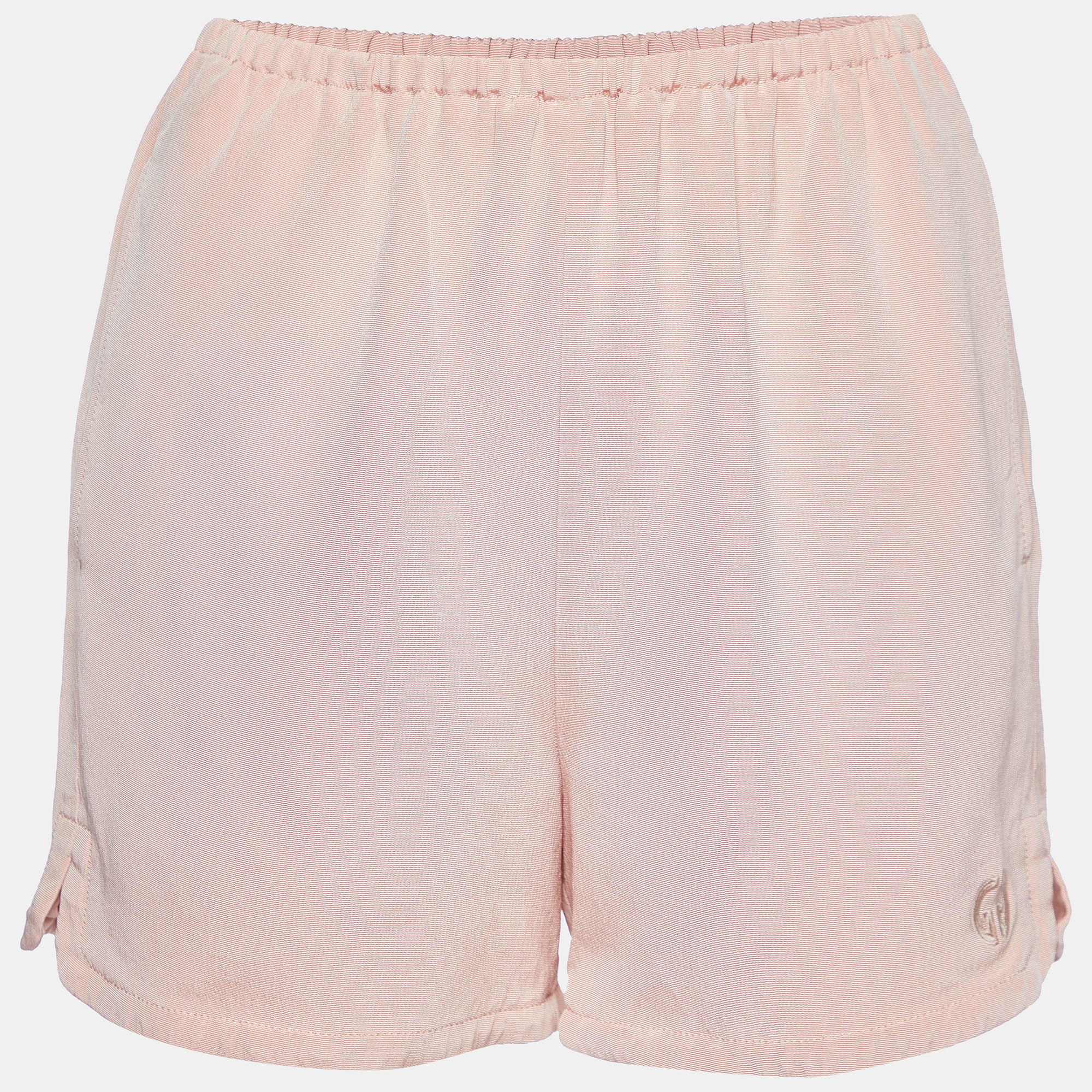 Gucci pink silk blend gg embroidered shorts s
