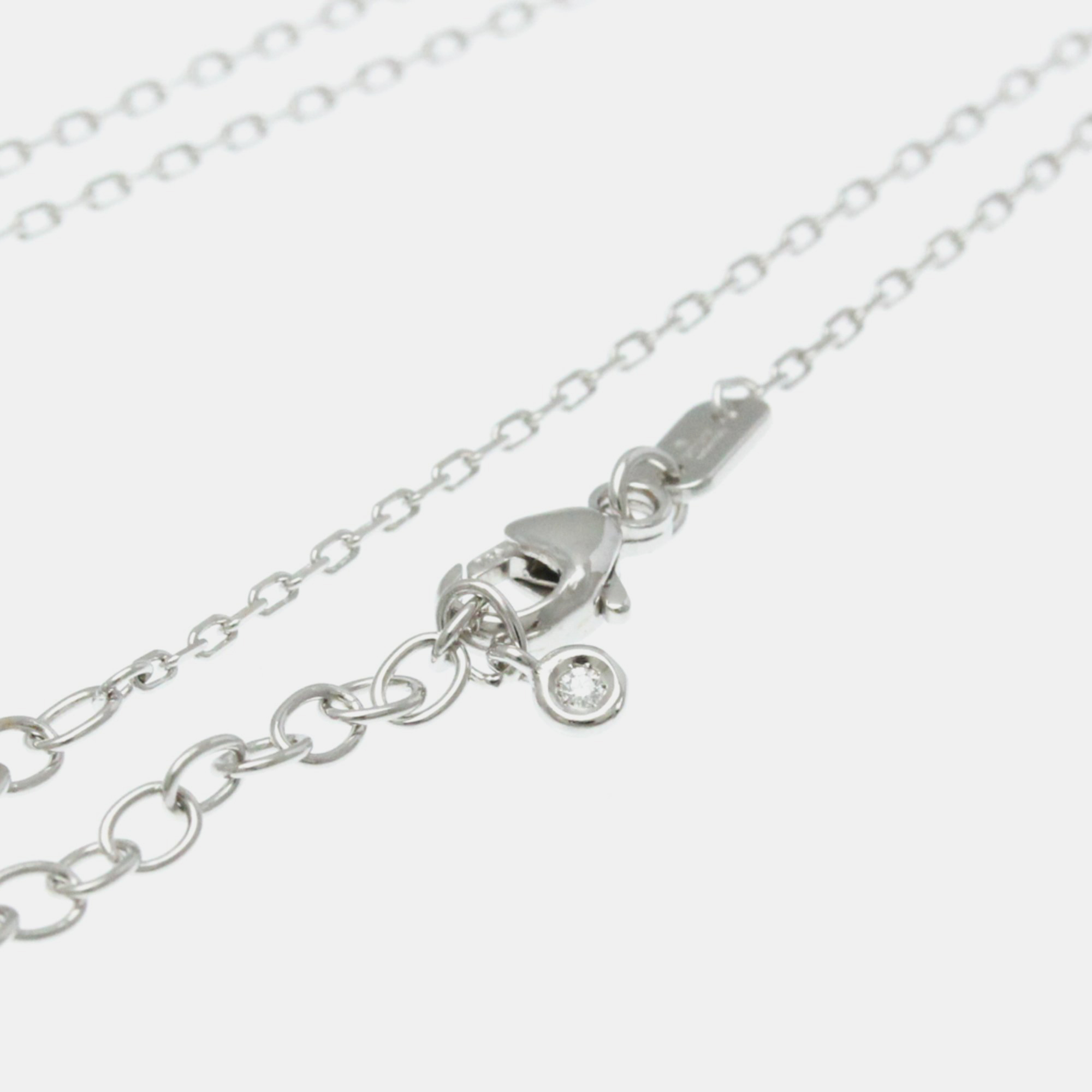 Gucci Silver 18K White Gold Diamond GG Running Diamond Necklace