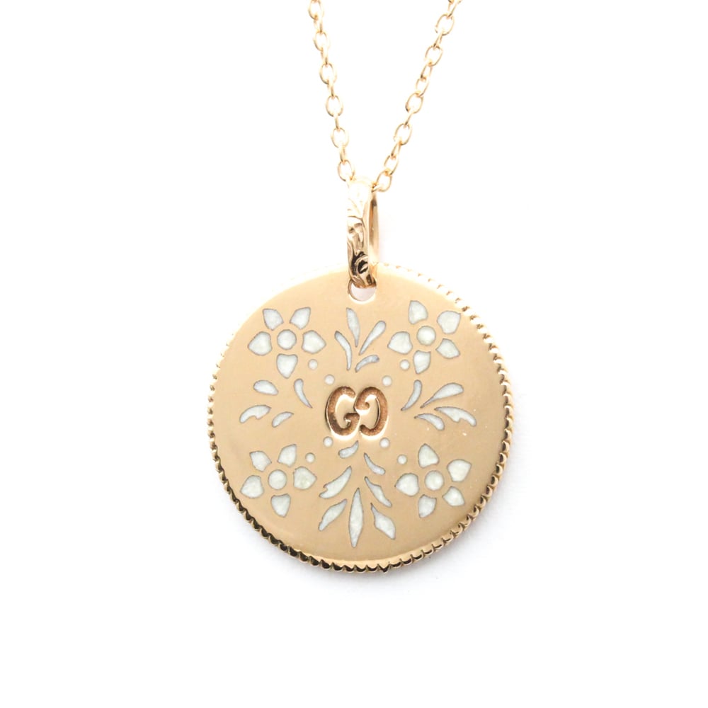 Gucci 18K Rose Gold Round GG Pendant Necklace