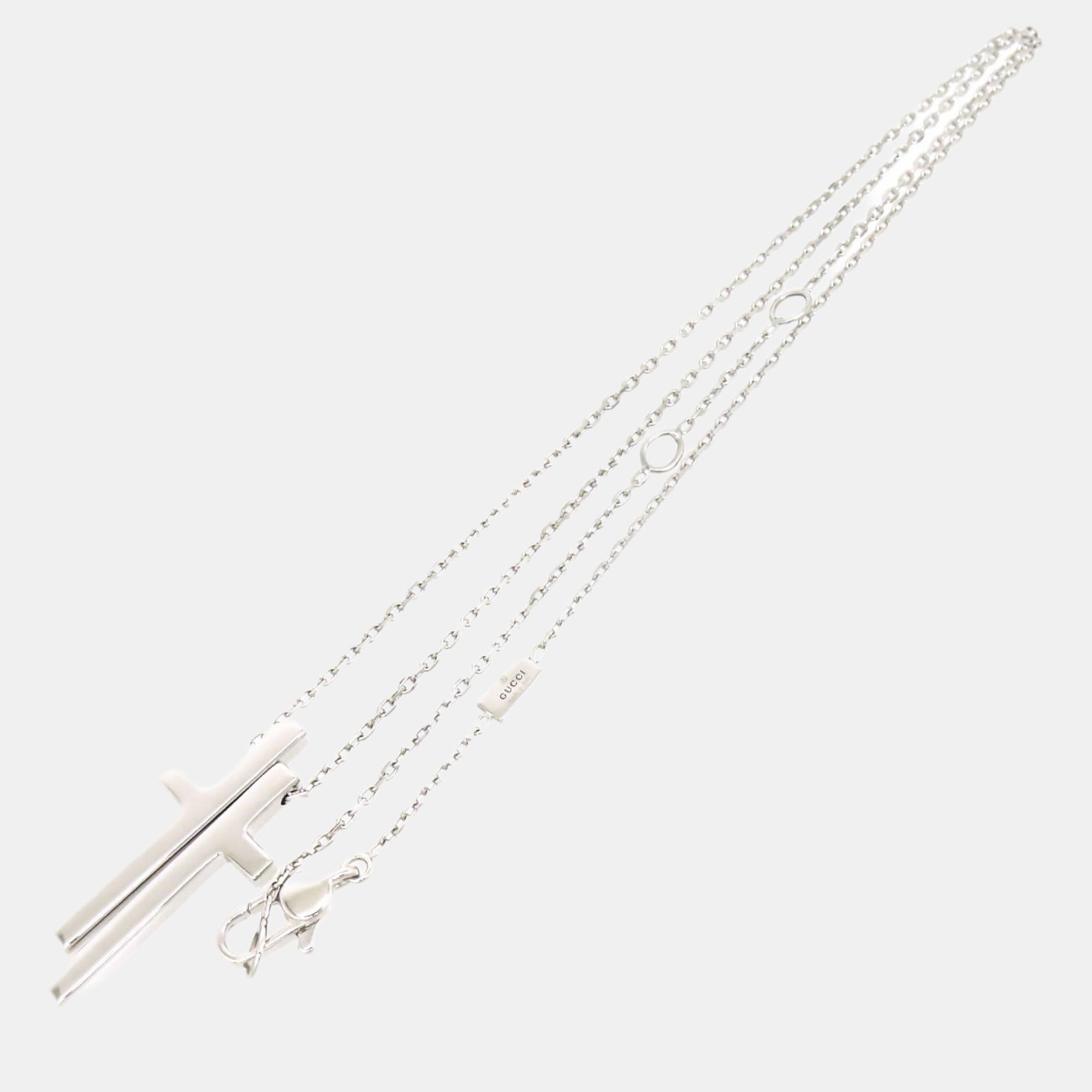 Gucci Silver Metal 18k Gold Separate Cross Pendant Necklace
Gucci Silver Metal 18k Gold Separate Cross Pendant Necklace