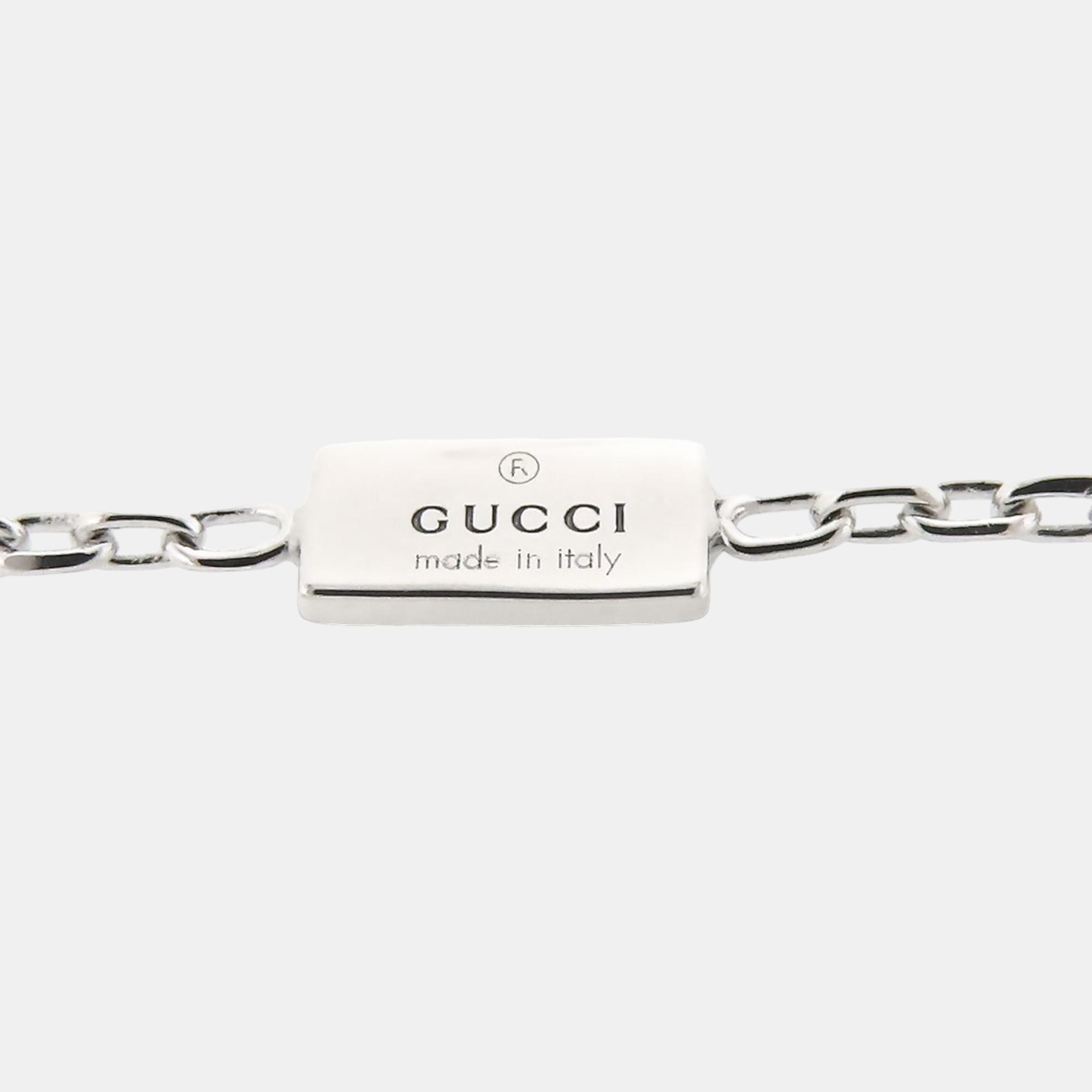 Gucci Silver Metal 18k Gold Separate Cross Pendant Necklace