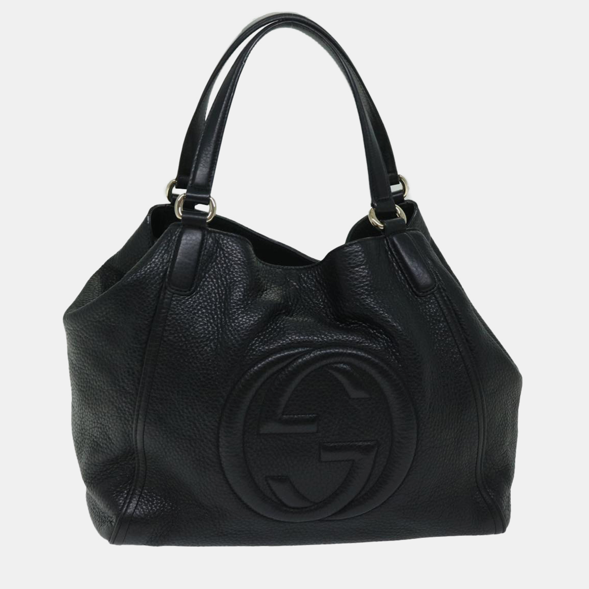 Gucci black leather gg soho bag