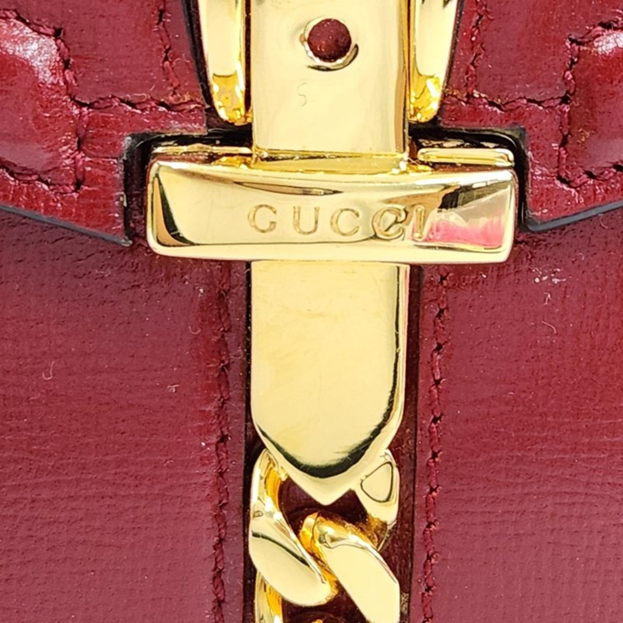 Gucci  Red Leather Sylvie 1969 Top Handle Bag