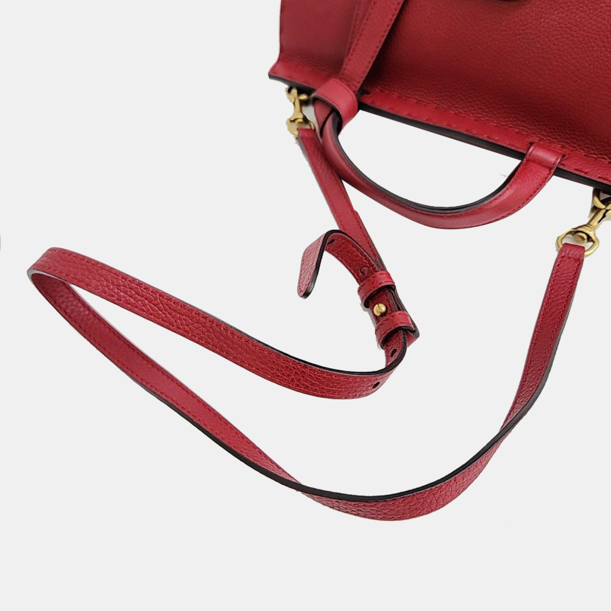 Gucci Red Leather GG Marmont Tote Bag