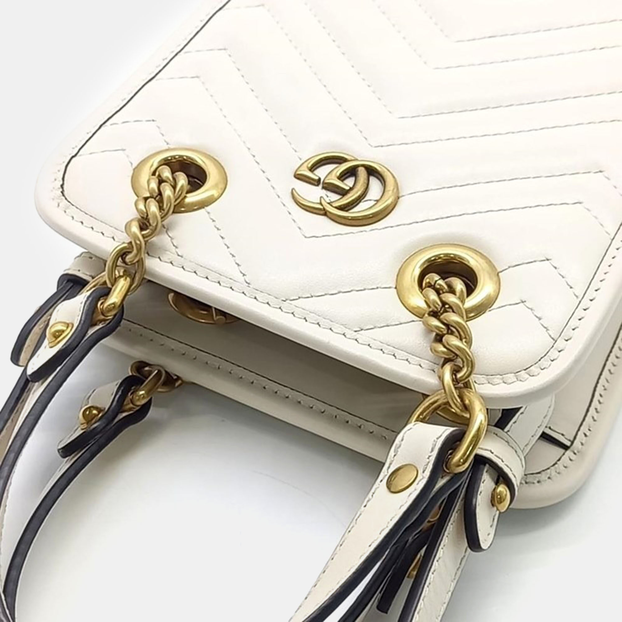 Gucci Beige GG Marmont Matelasse Mini Shoulder Bag