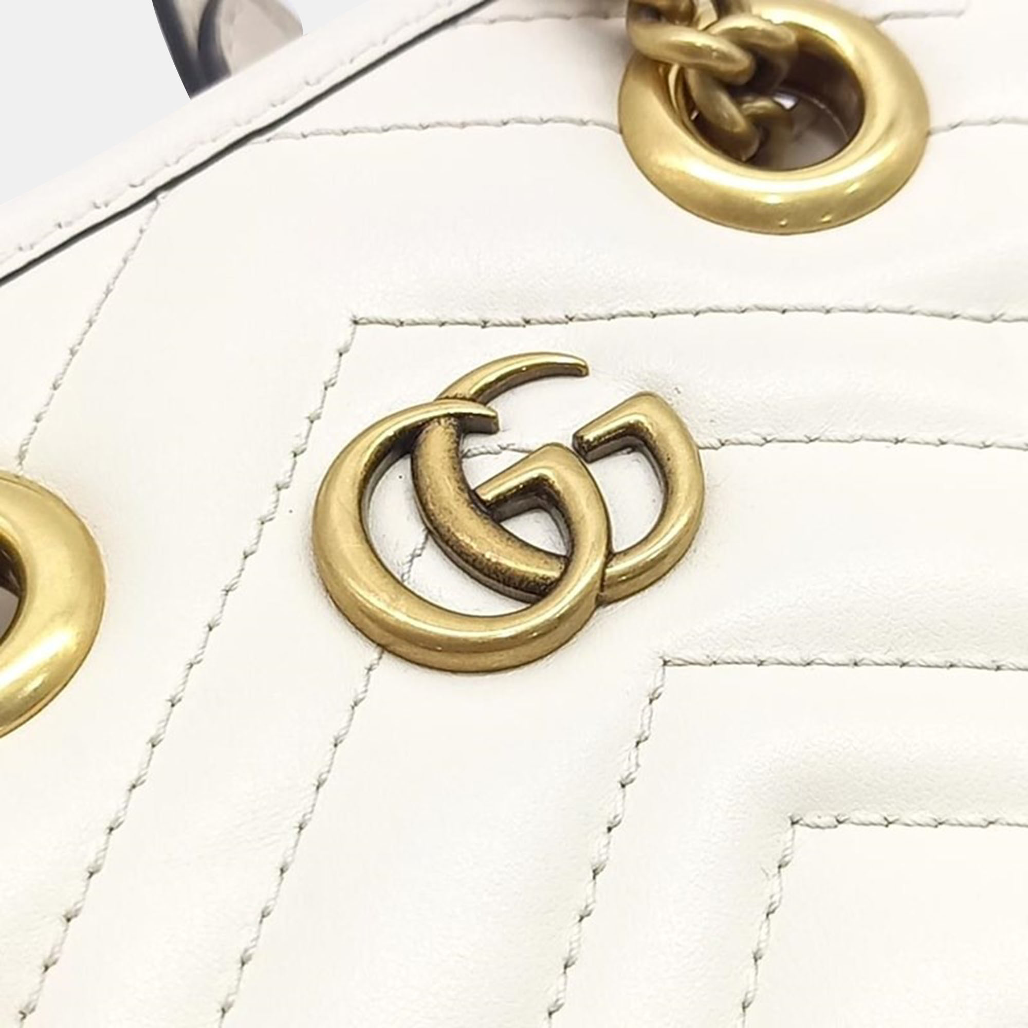 Gucci Beige GG Marmont Matelasse Mini Shoulder Bag