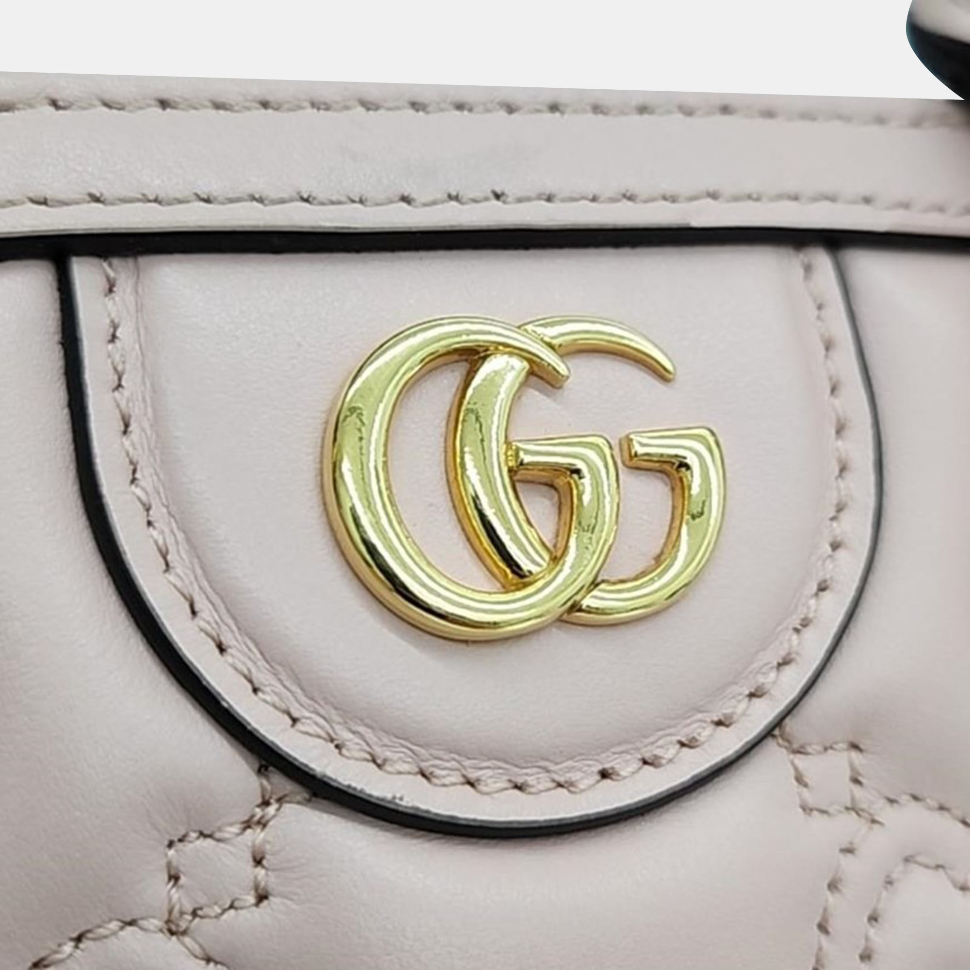 Gucci Pink Leather Matelasse Mini Top Handle Bag