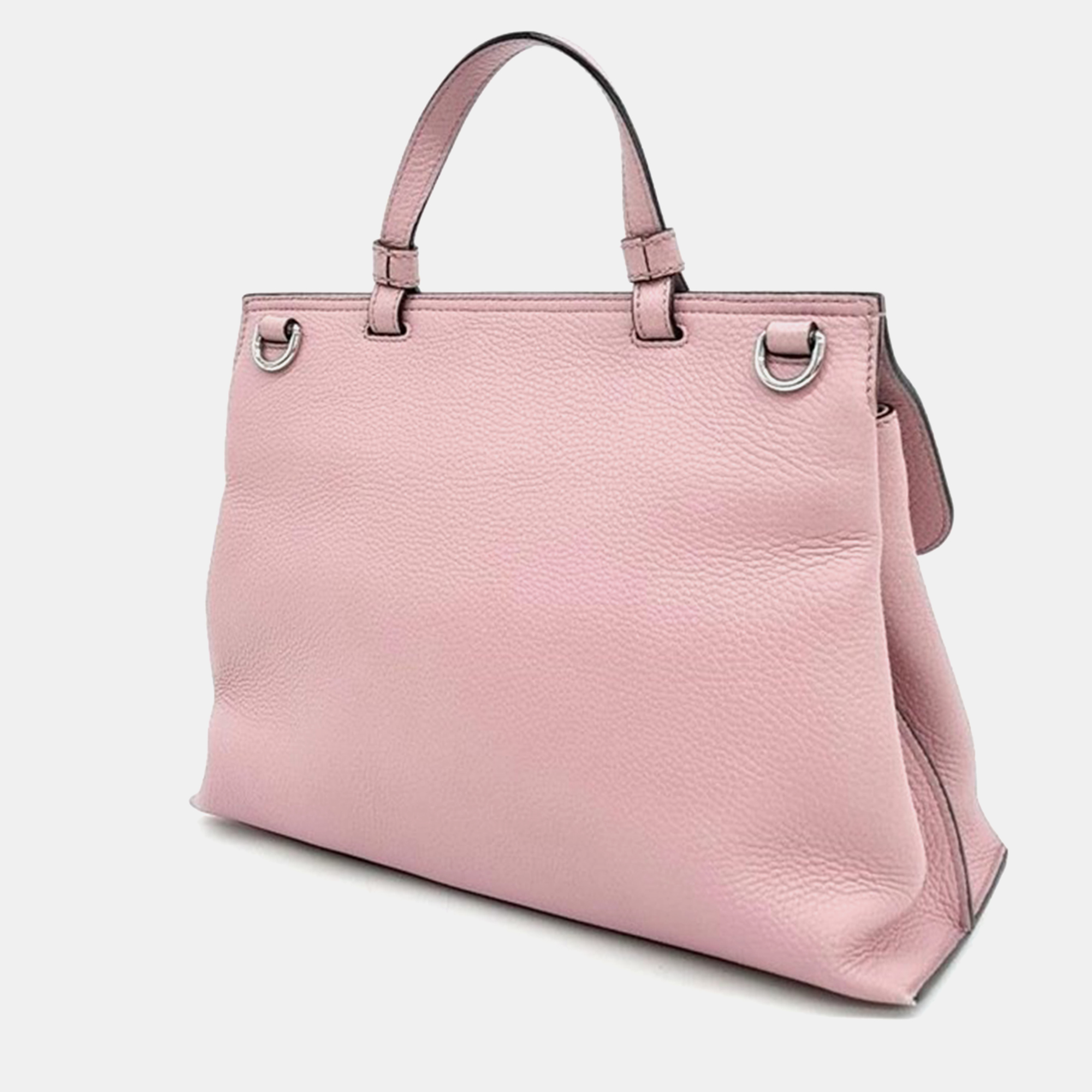 Gucci Pink Leather Bamboo Daily Top Handle Bag