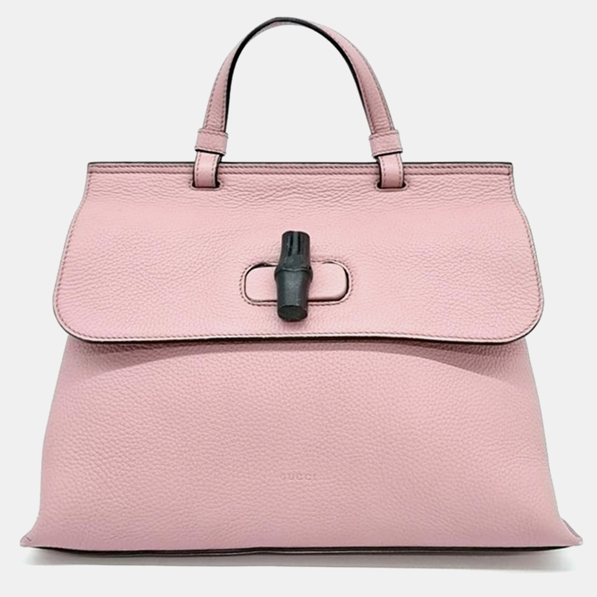 Gucci Pink Leather Bamboo Daily Top Handle Bag