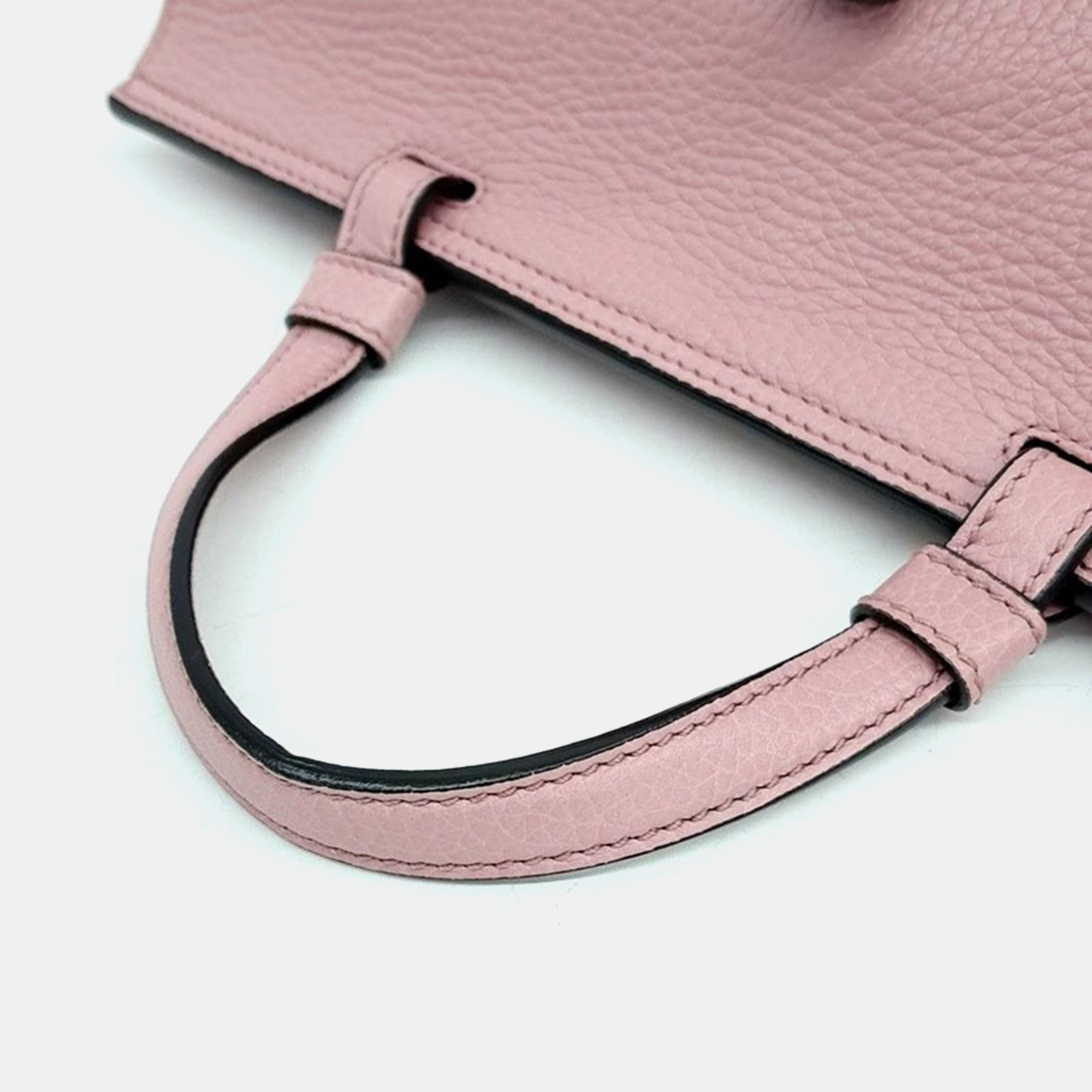 Gucci Pink Leather Bamboo Daily Top Handle Bag