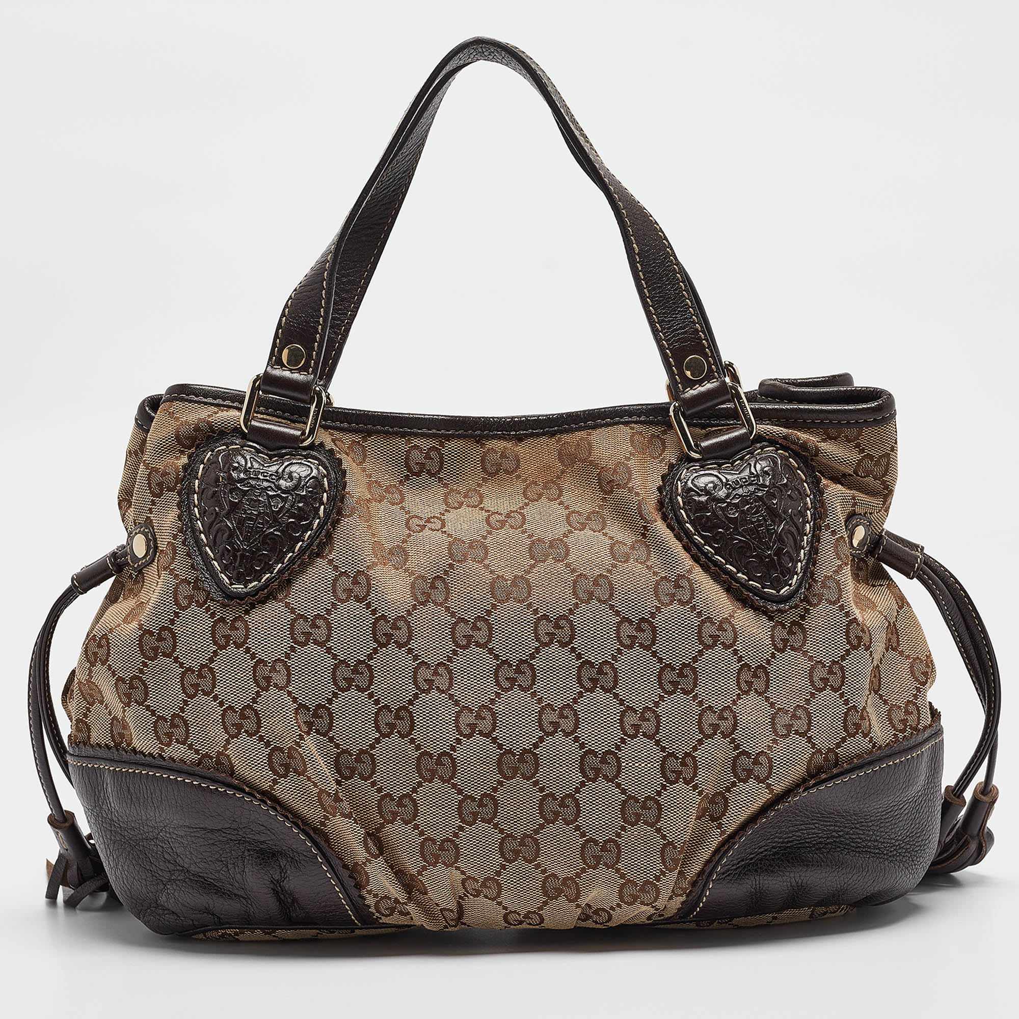 Gucci Beige/Brown GG Canvas And Leather Tribeca Satchel