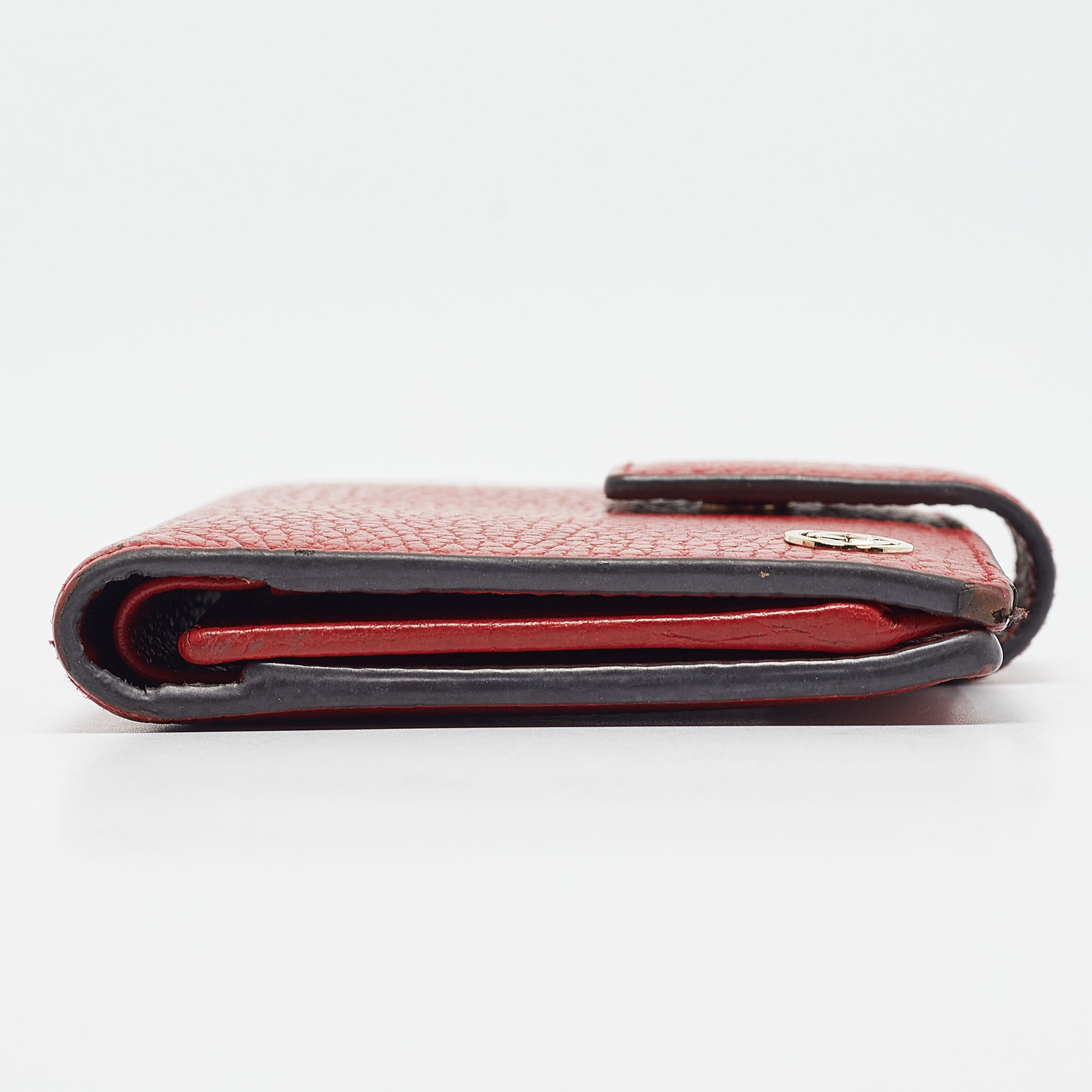 Gucci Red Leather Interlocking G Trifold Wallet