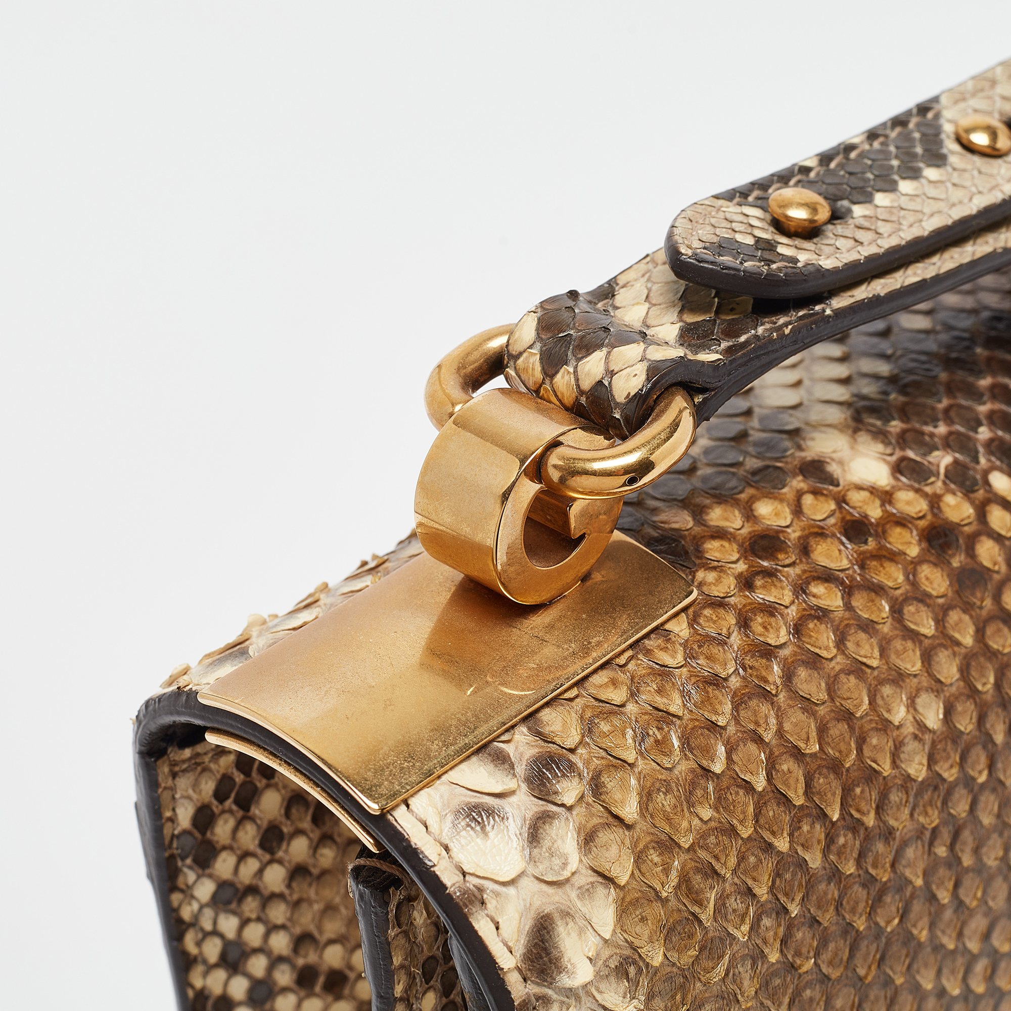 Gucci Multicolor Python Medium 1973 Flap Shoulder Bag