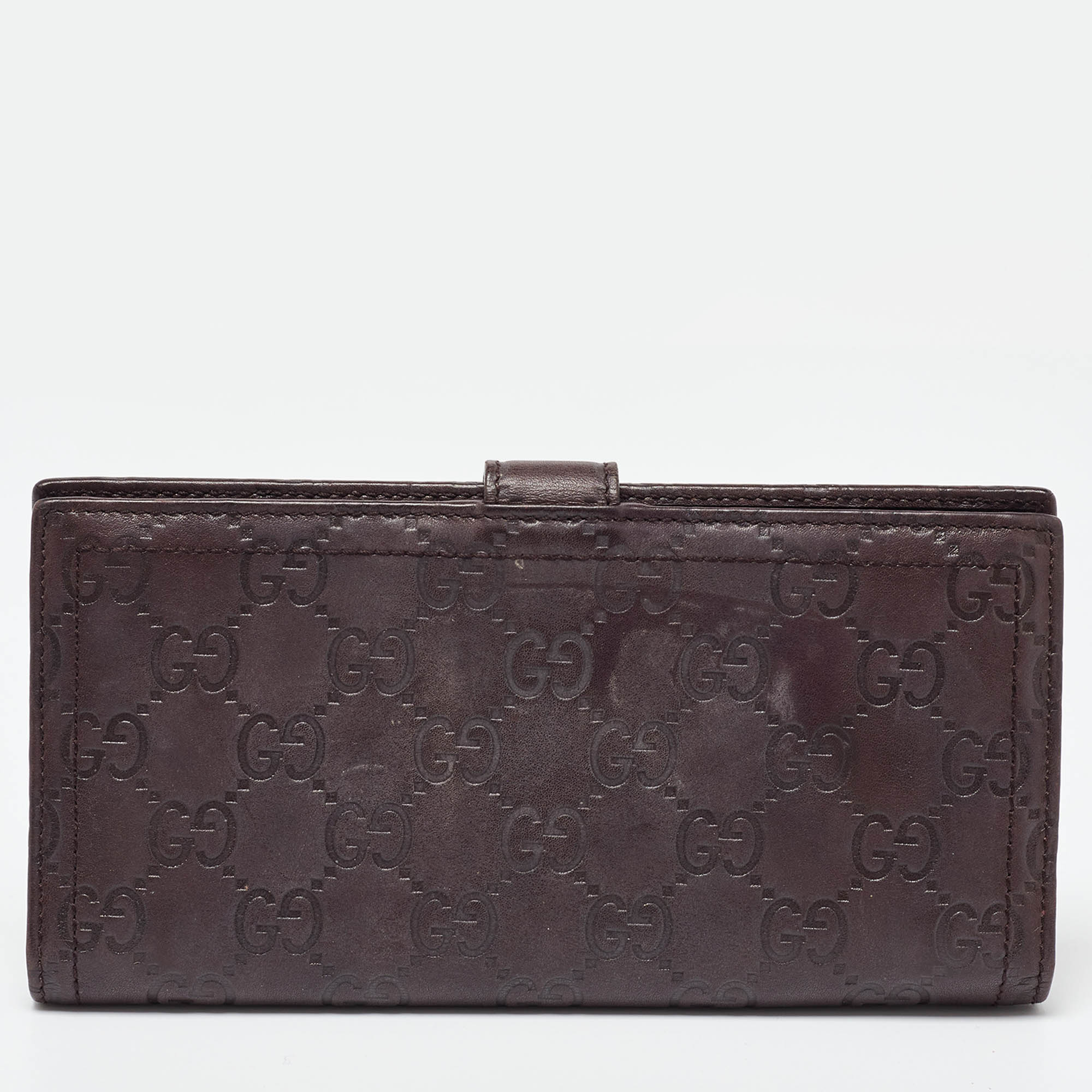 Gucci Brown Guccissima Leather Hysteria Continental Wallet