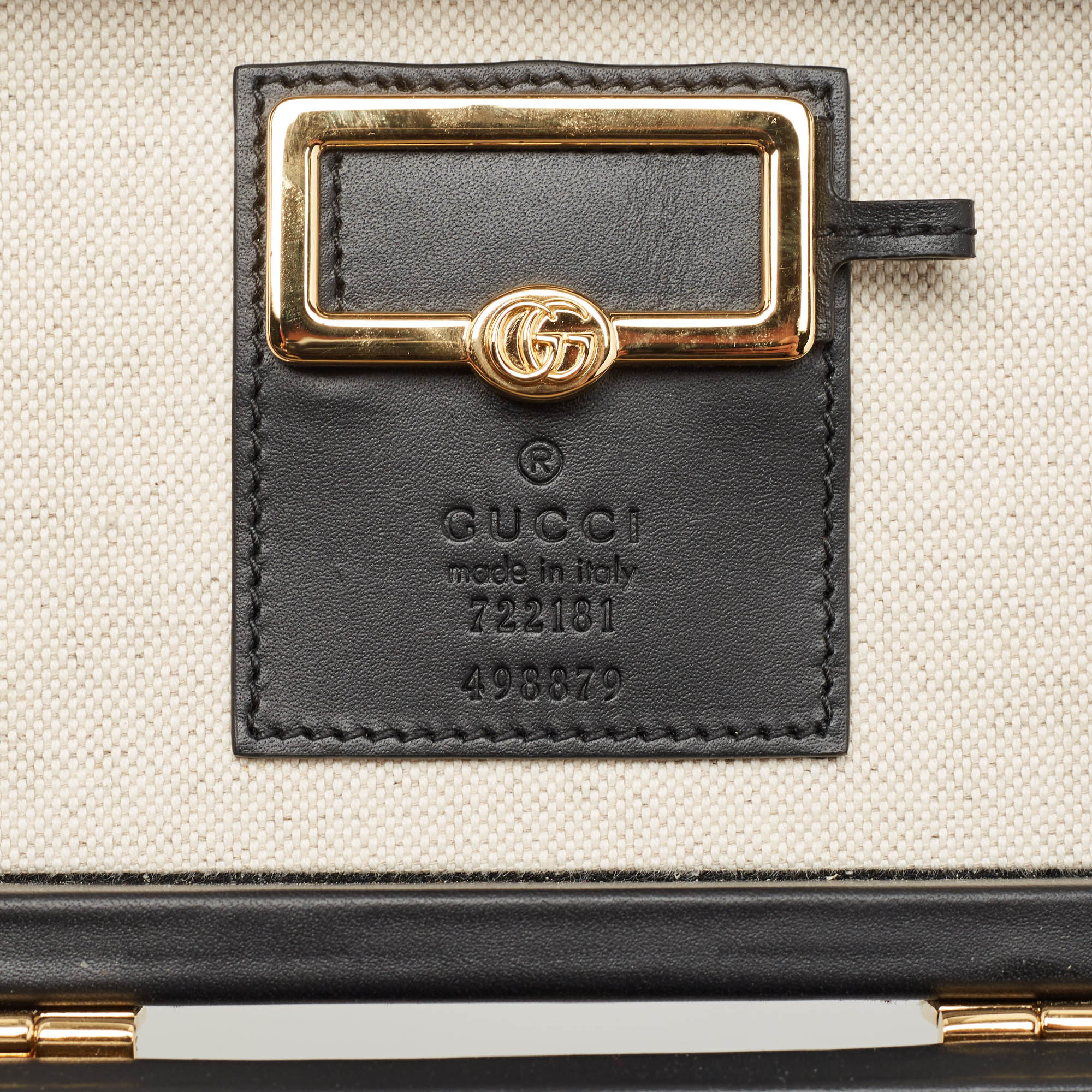 Gucci Black/Grey Printed Velvet And Leather Savoy Beauty Case Bag