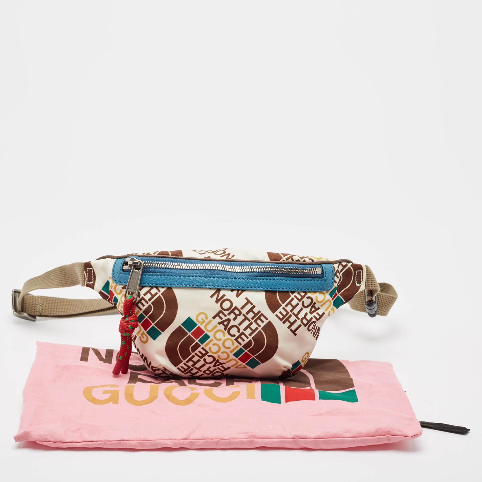 Gucci X The North Face Multicolor Print Nylon And Leather Belt Bag