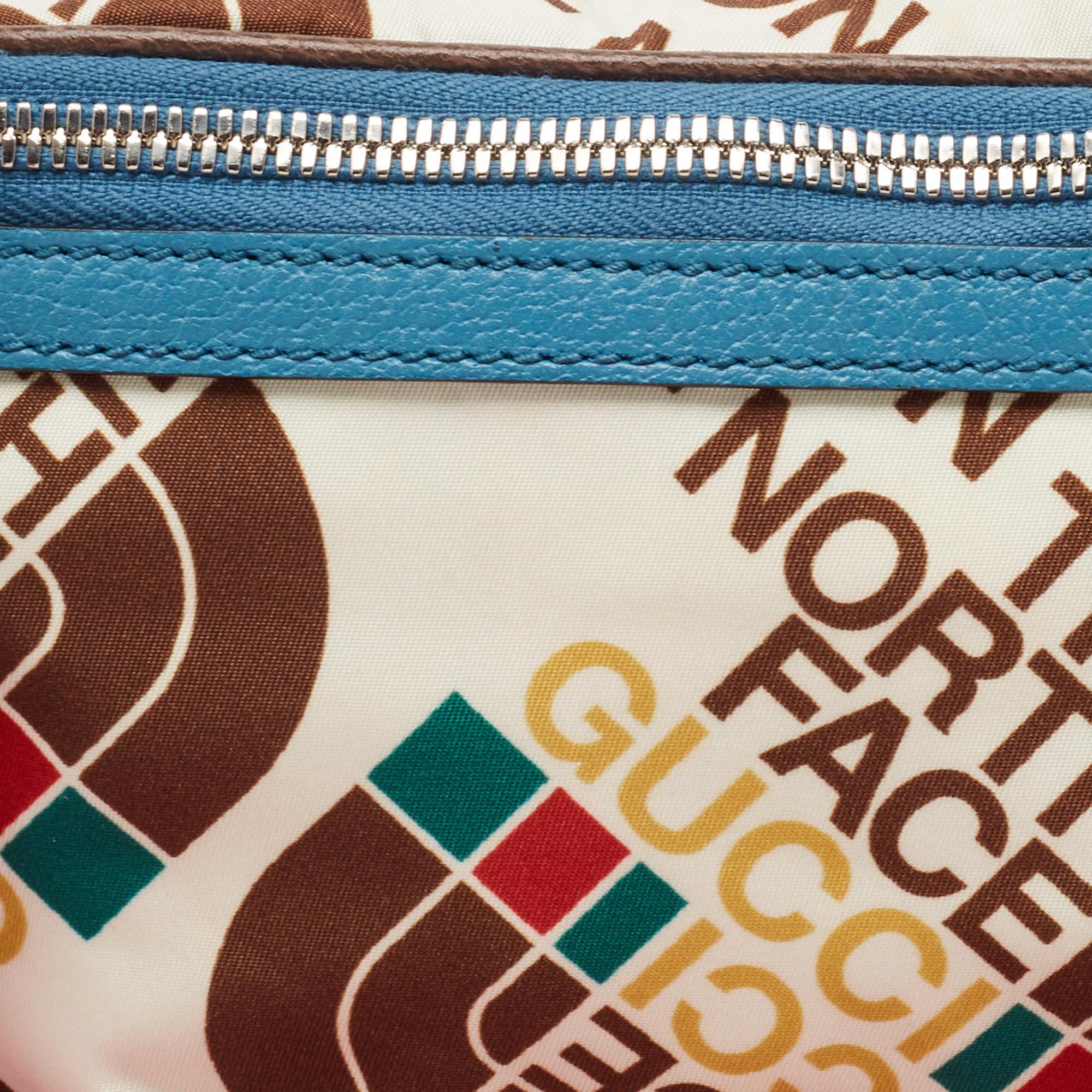 Gucci X The North Face Multicolor Print Nylon And Leather Belt Bag