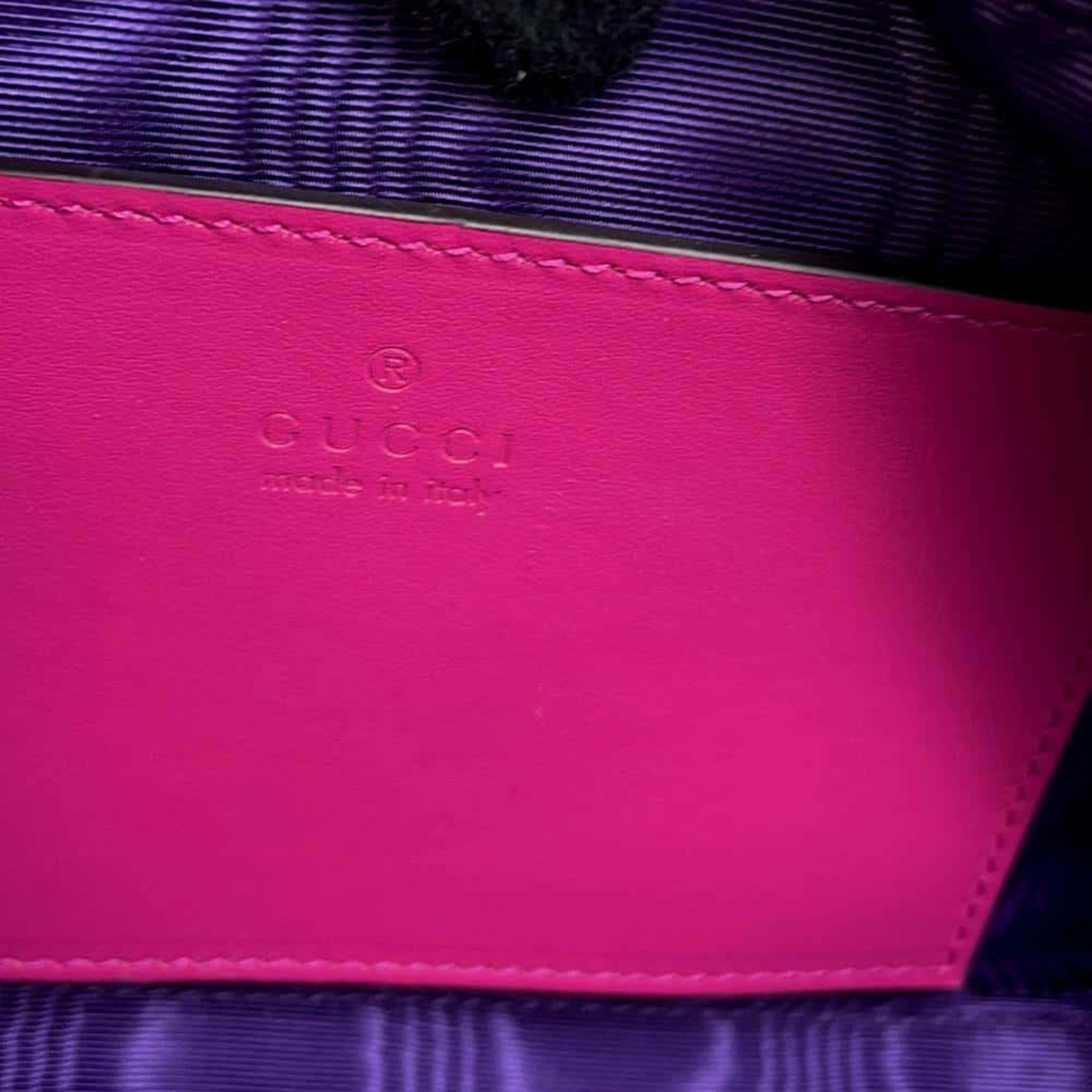 Gucci Pink GG Embossed Nylon And Leather Mini Shoulder Bag