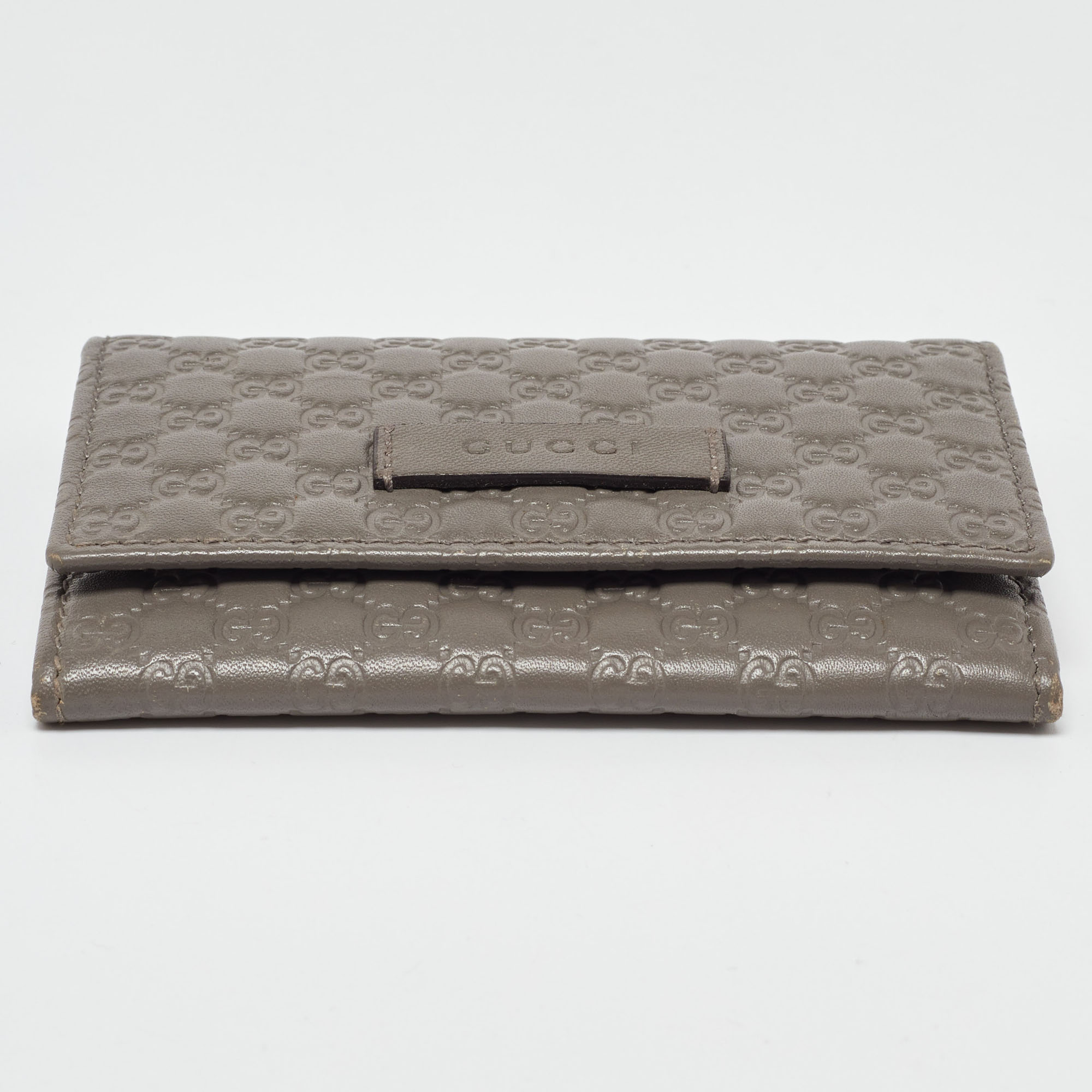 Gucci Grey Microguccissima Leather Card Case