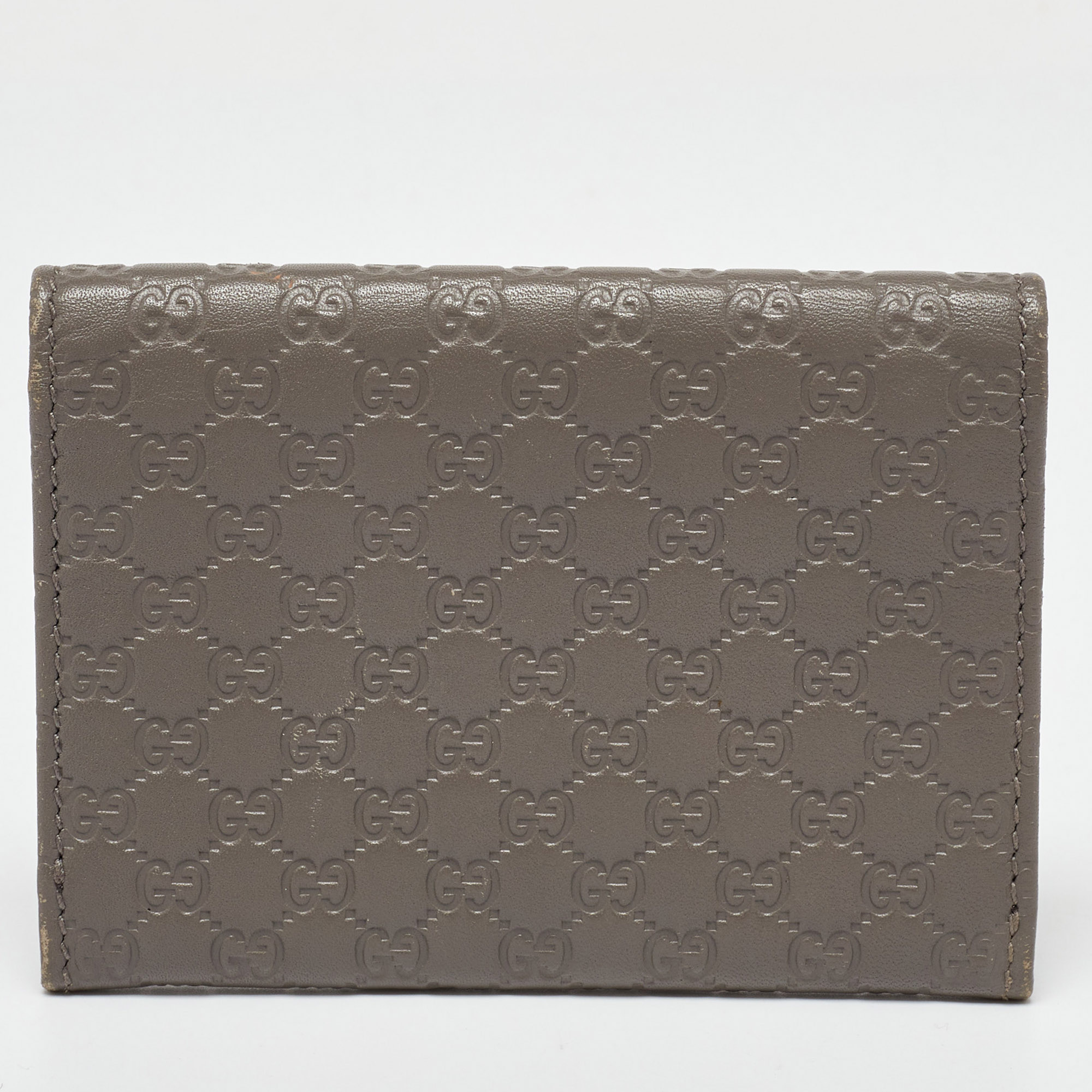 Gucci Grey Microguccissima Leather Card Case