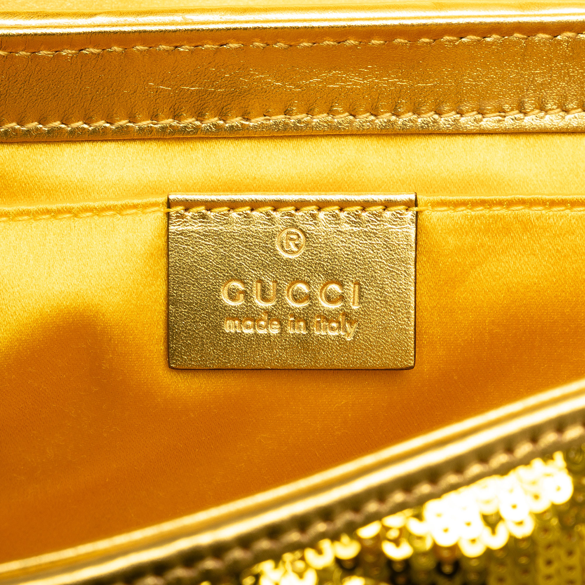 Gucci Golden Sequins Small GG Marmont  Crossbody Bag