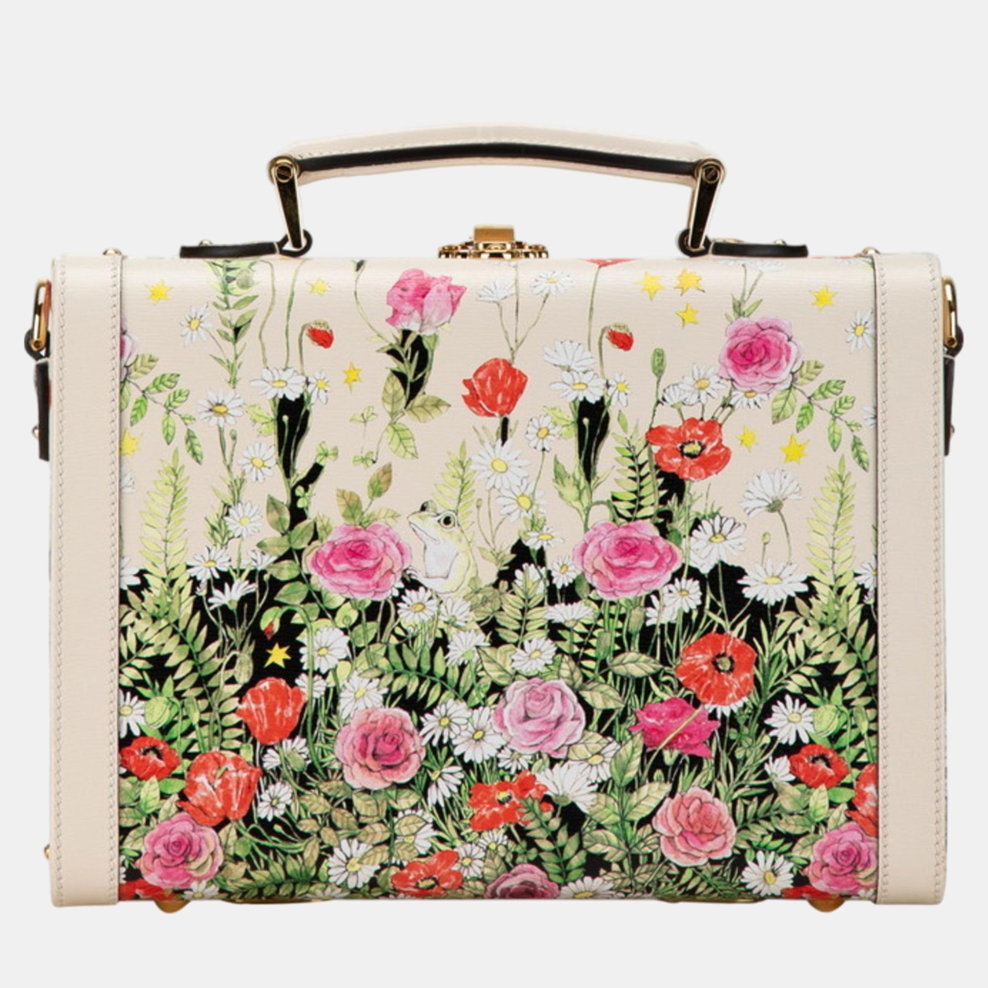 Gucci Ivory Multicolor Leather Trunk Case