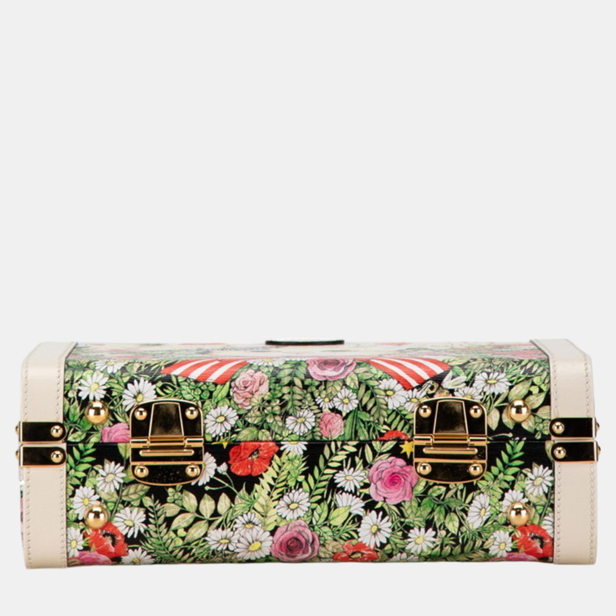 Gucci Ivory Multicolor Leather Trunk Case