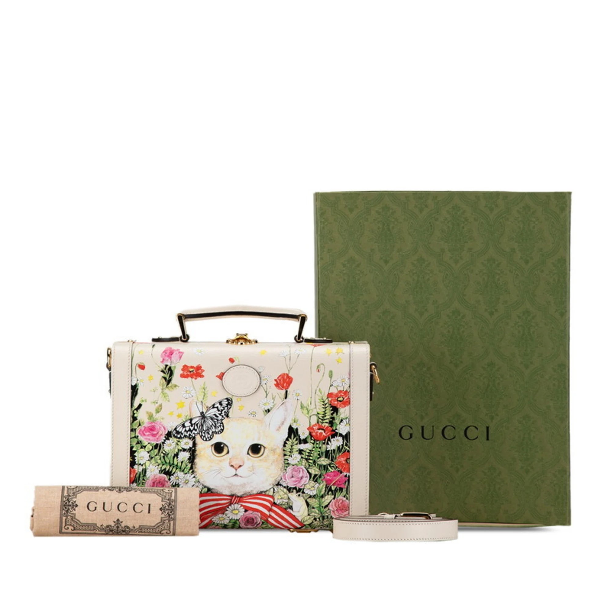 Gucci Ivory Multicolor Leather Trunk Case