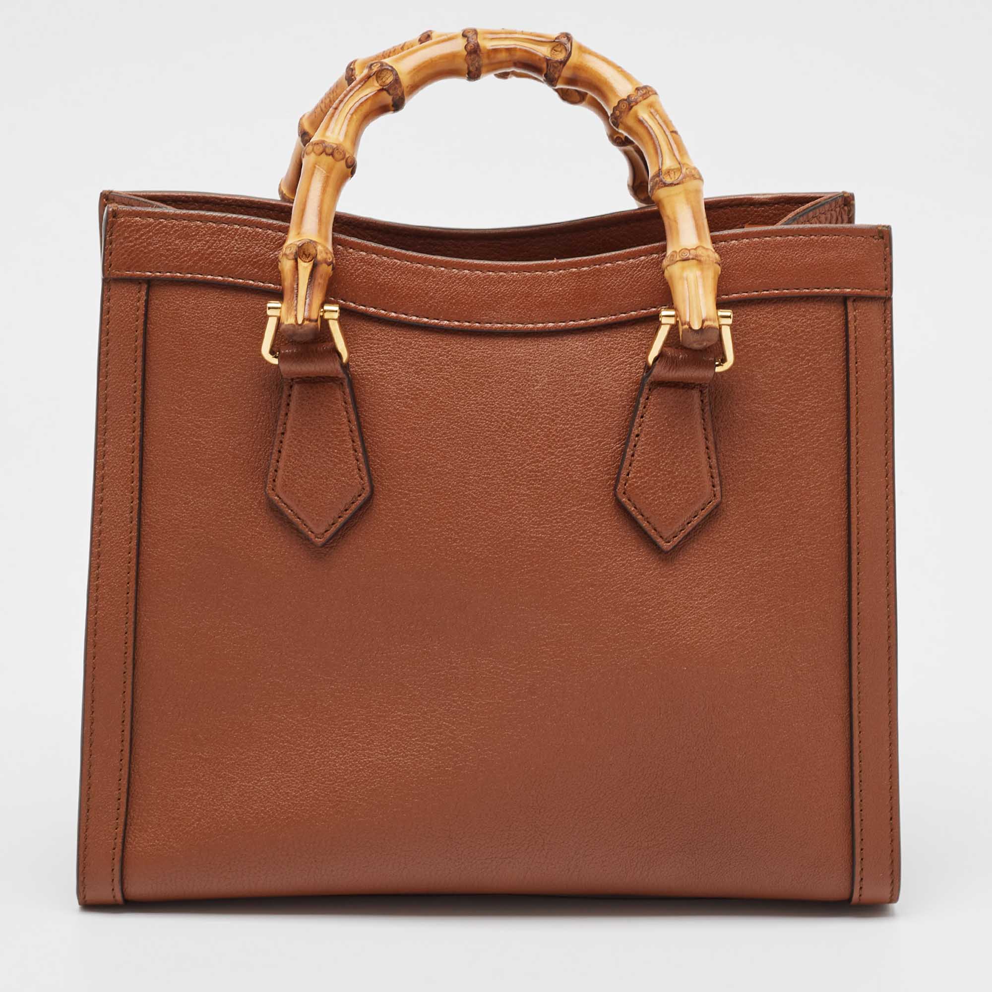 Gucci Brown Leather Small Diana Tote