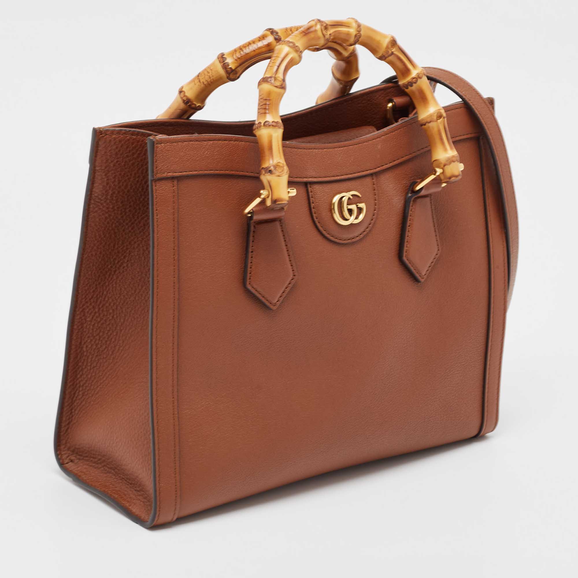 Gucci Brown Leather Small Diana Tote