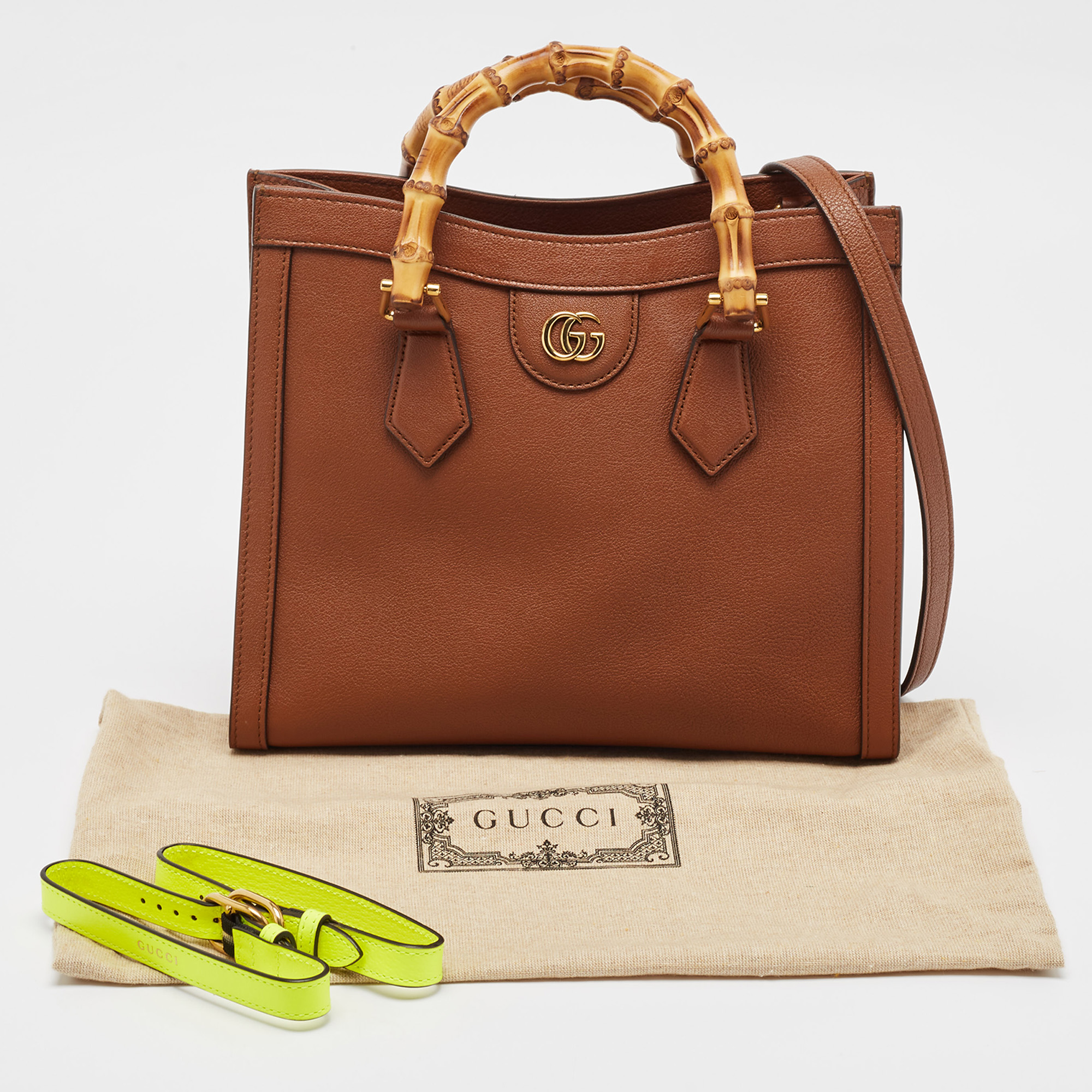 Gucci Brown Leather Small Diana Tote