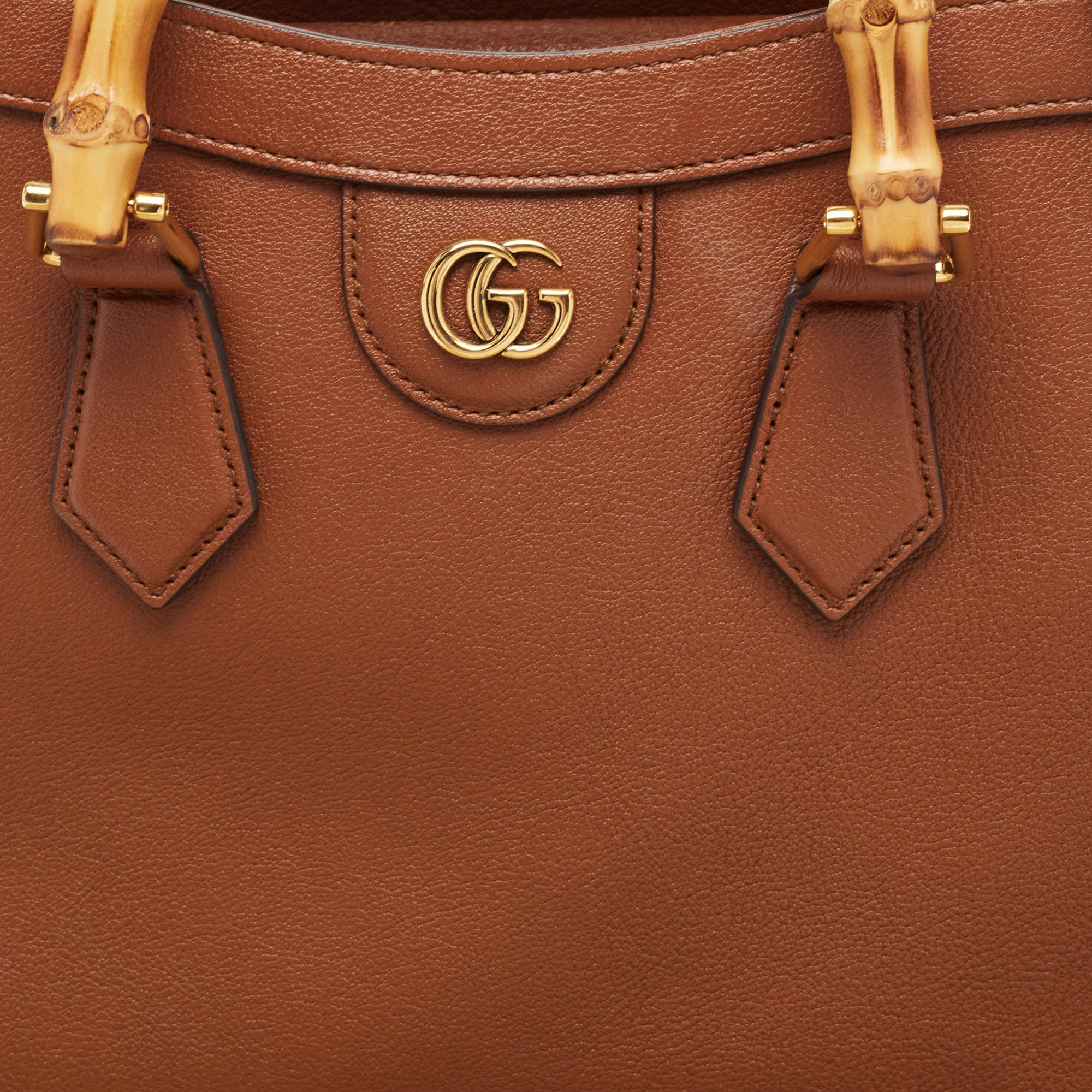 Gucci Brown Leather Small Diana Tote